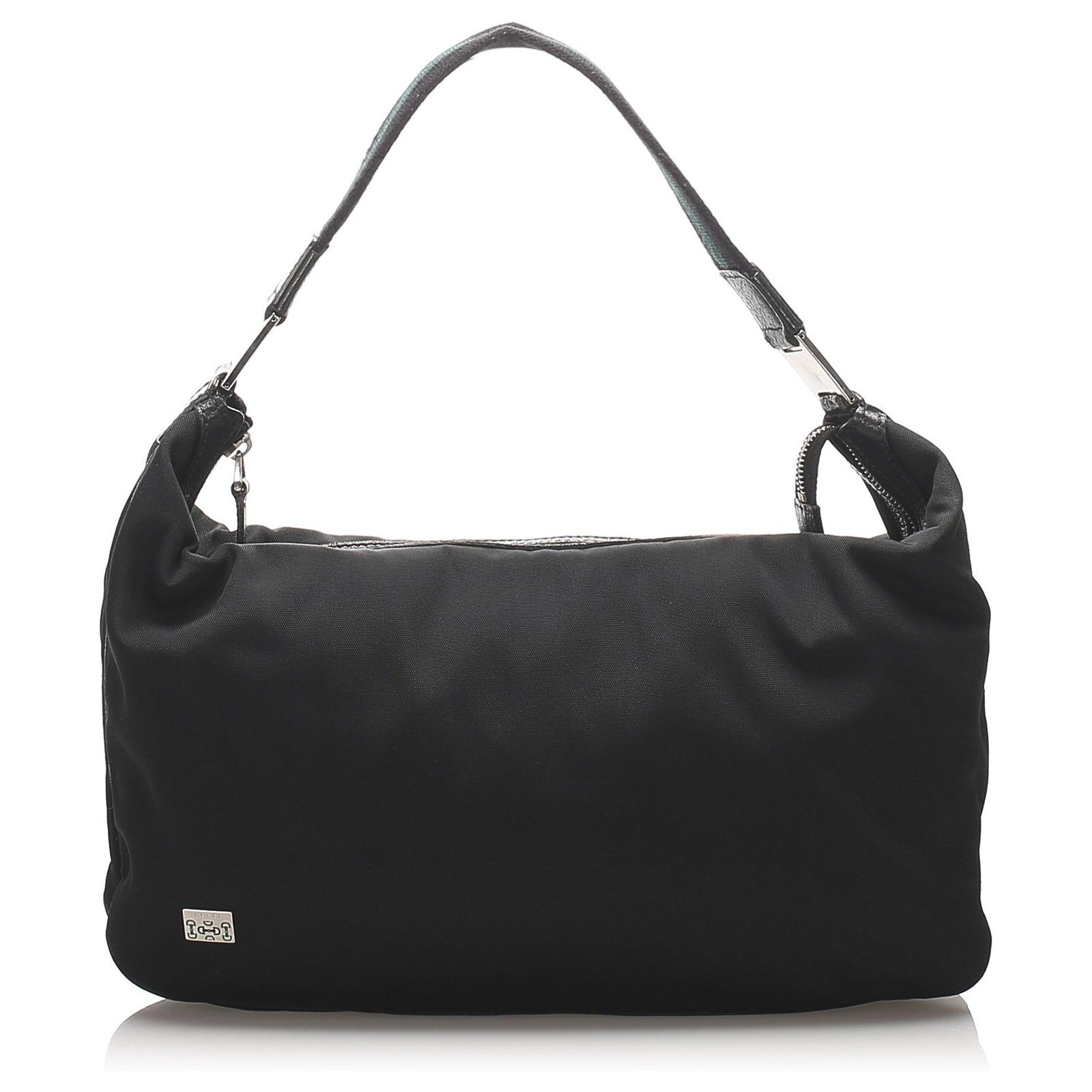 black nylon shoulder bag