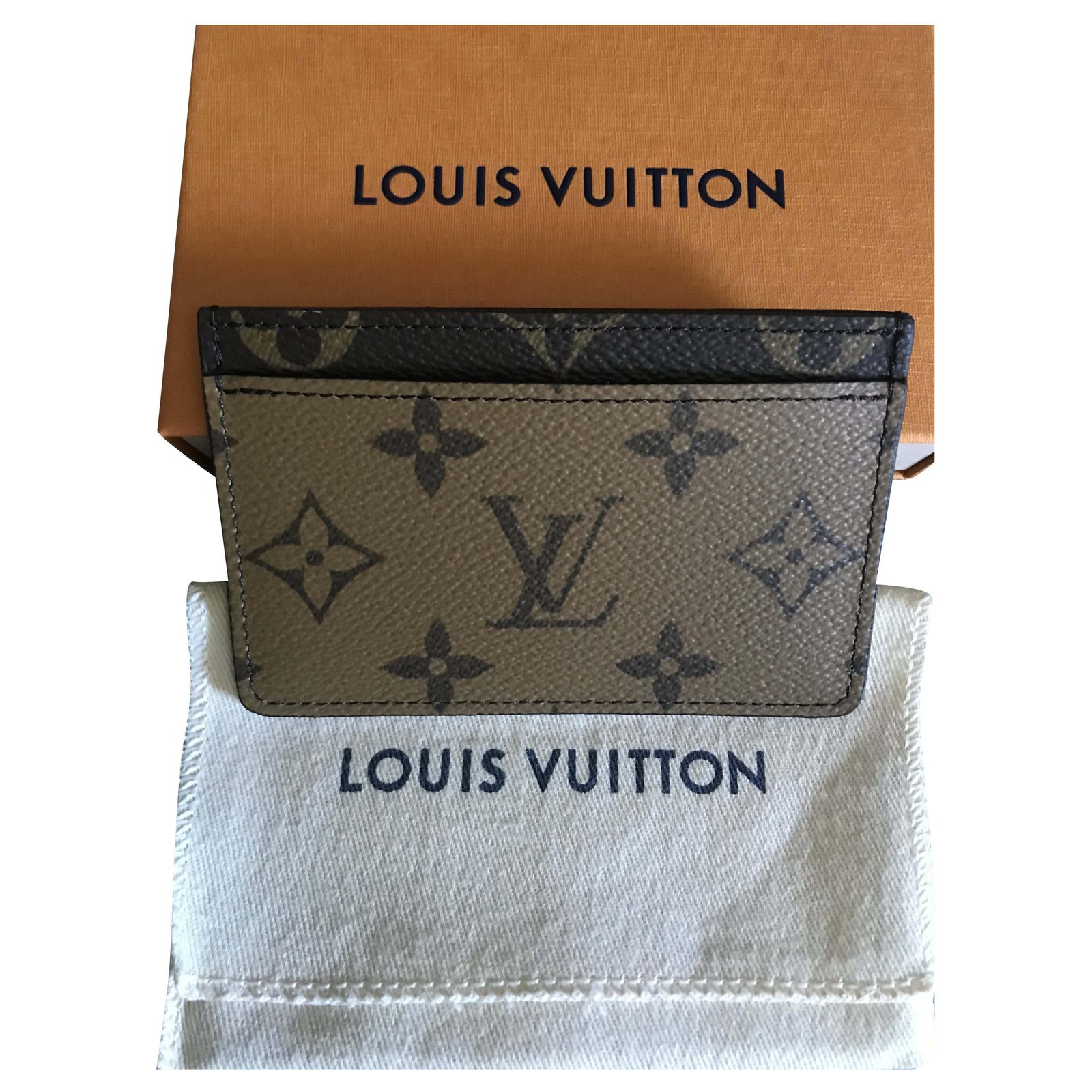 Louis Vuitton Tarjetero Monogram Reverse Marrón claro Marrón oscuro Cuero  Lienzo ref.217223 - Joli Closet