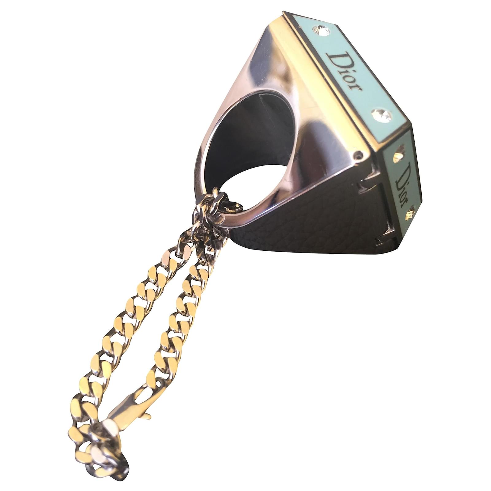 Christian Dior Dior Princess Ring Royal Turquoise NEUF Métal Argenté