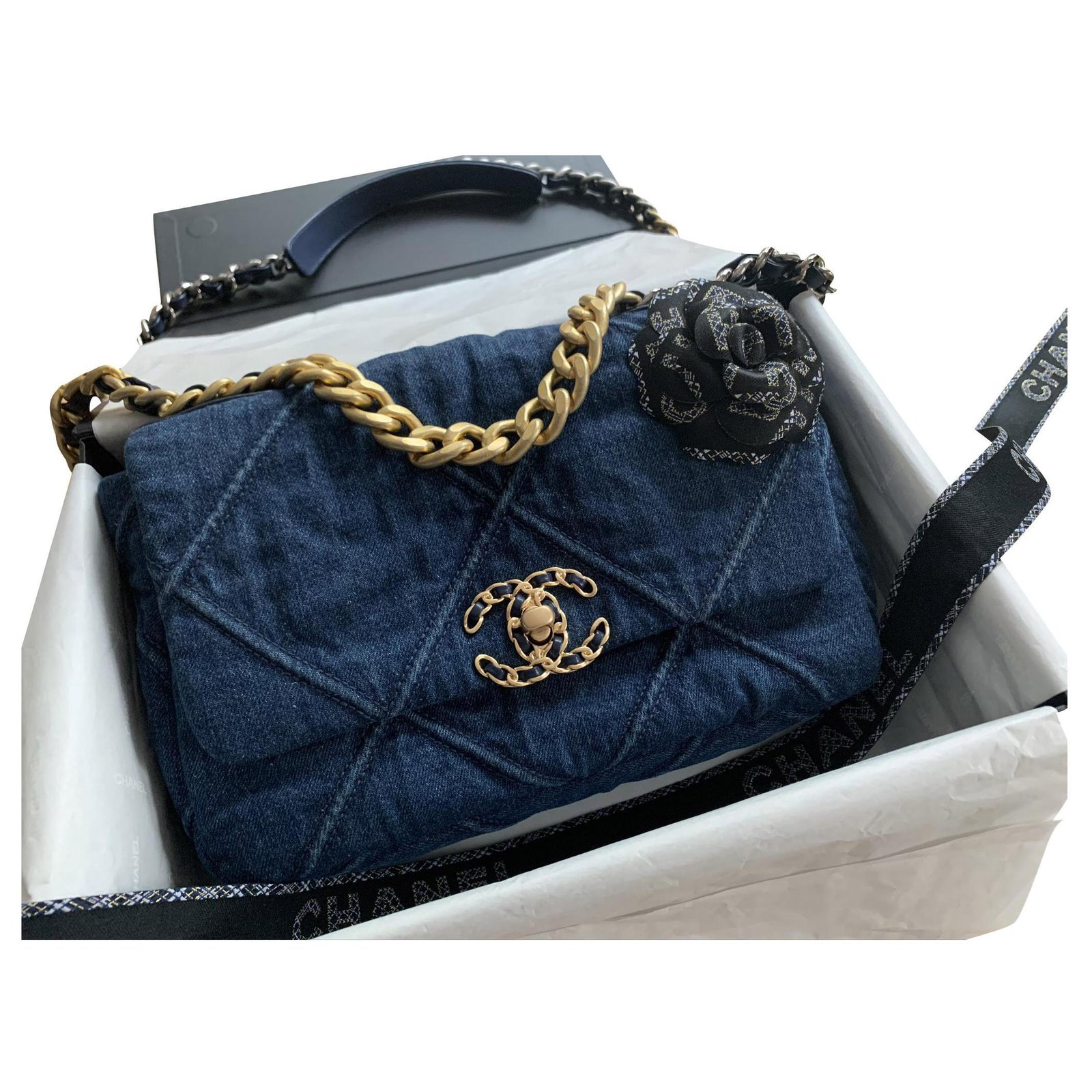 chanel 19 bag denim