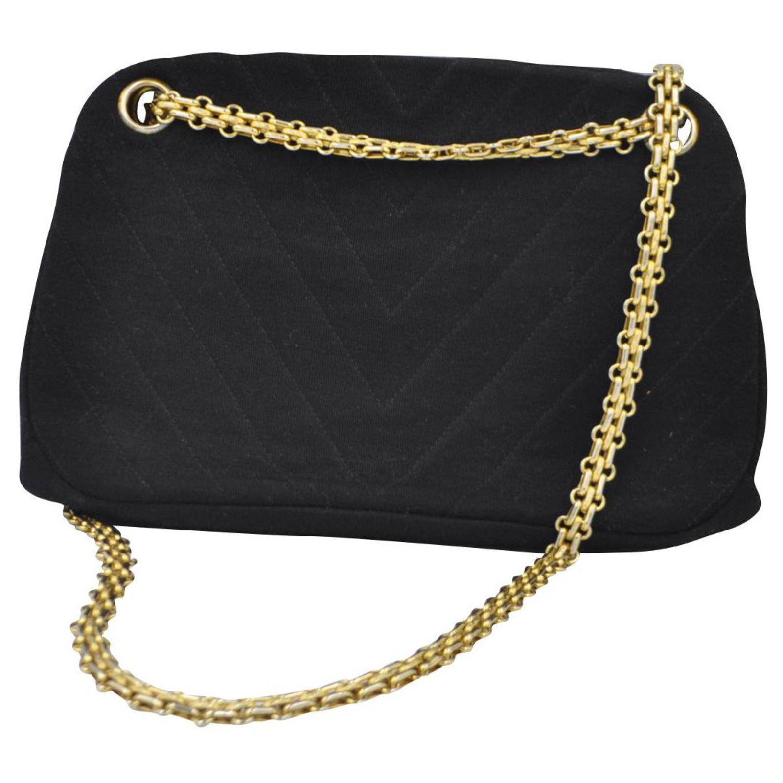 Chanel velvet clutch handbag 1980's Black ref.217644 - Joli Closet