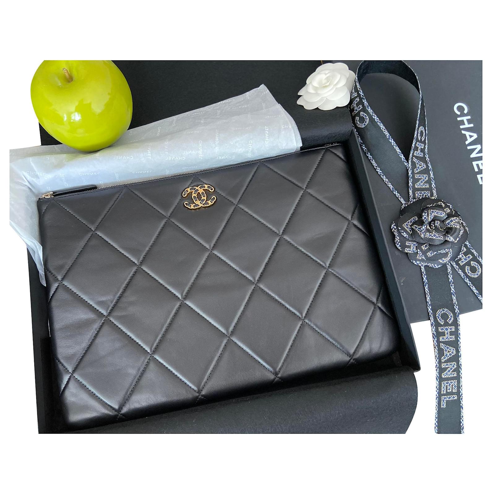 Chanel Black Leather 19 Pouch