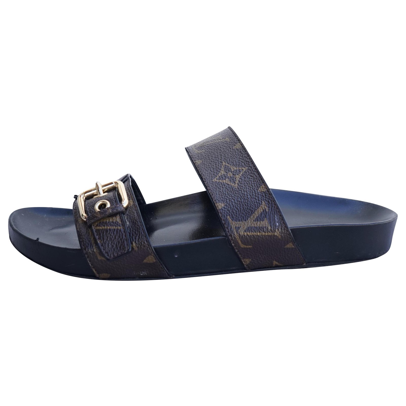 Bom dia cloth sandal Louis Vuitton Brown size 38 EU in Cloth
