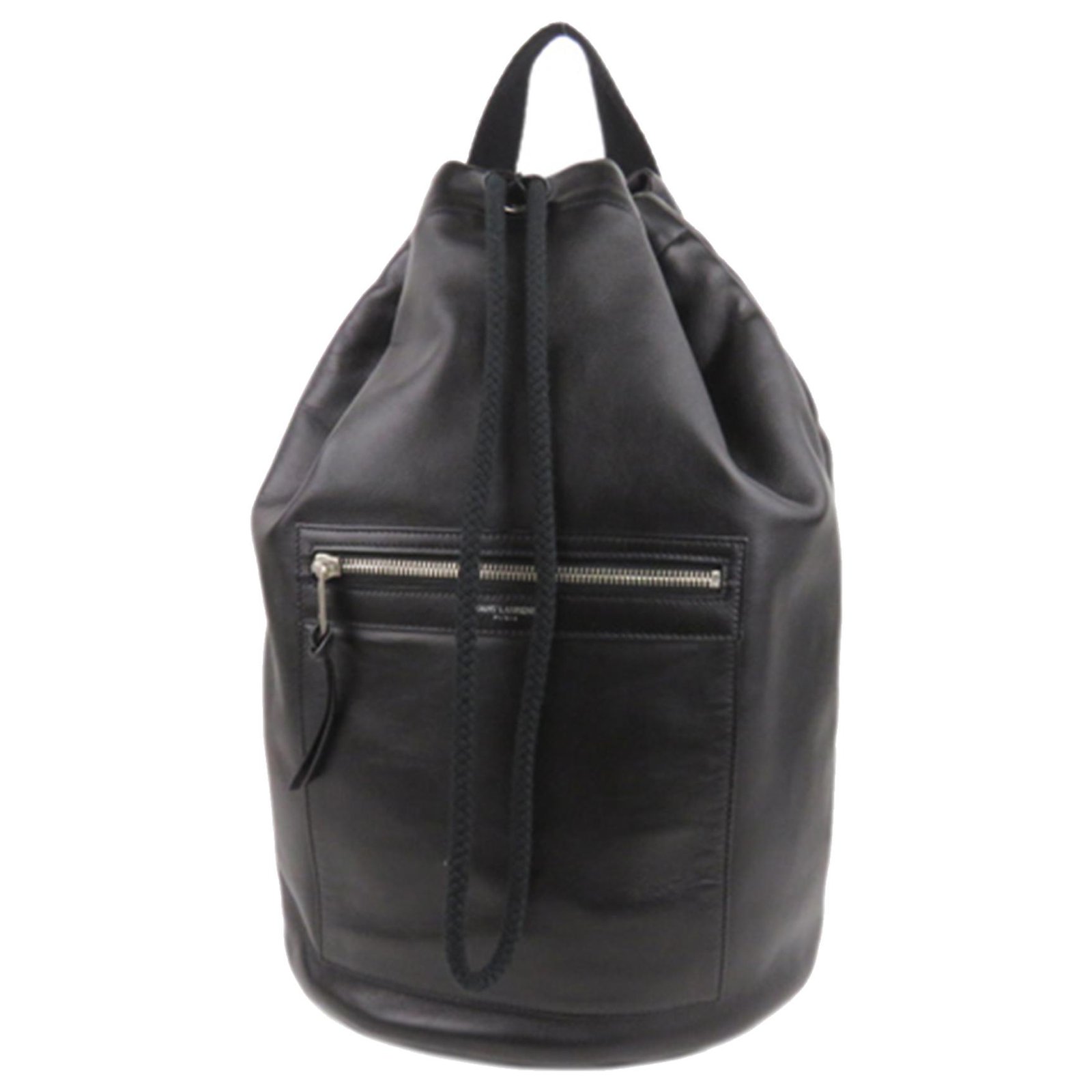 Yves Saint Laurent City Backpack With Patches Black Twill And Leather