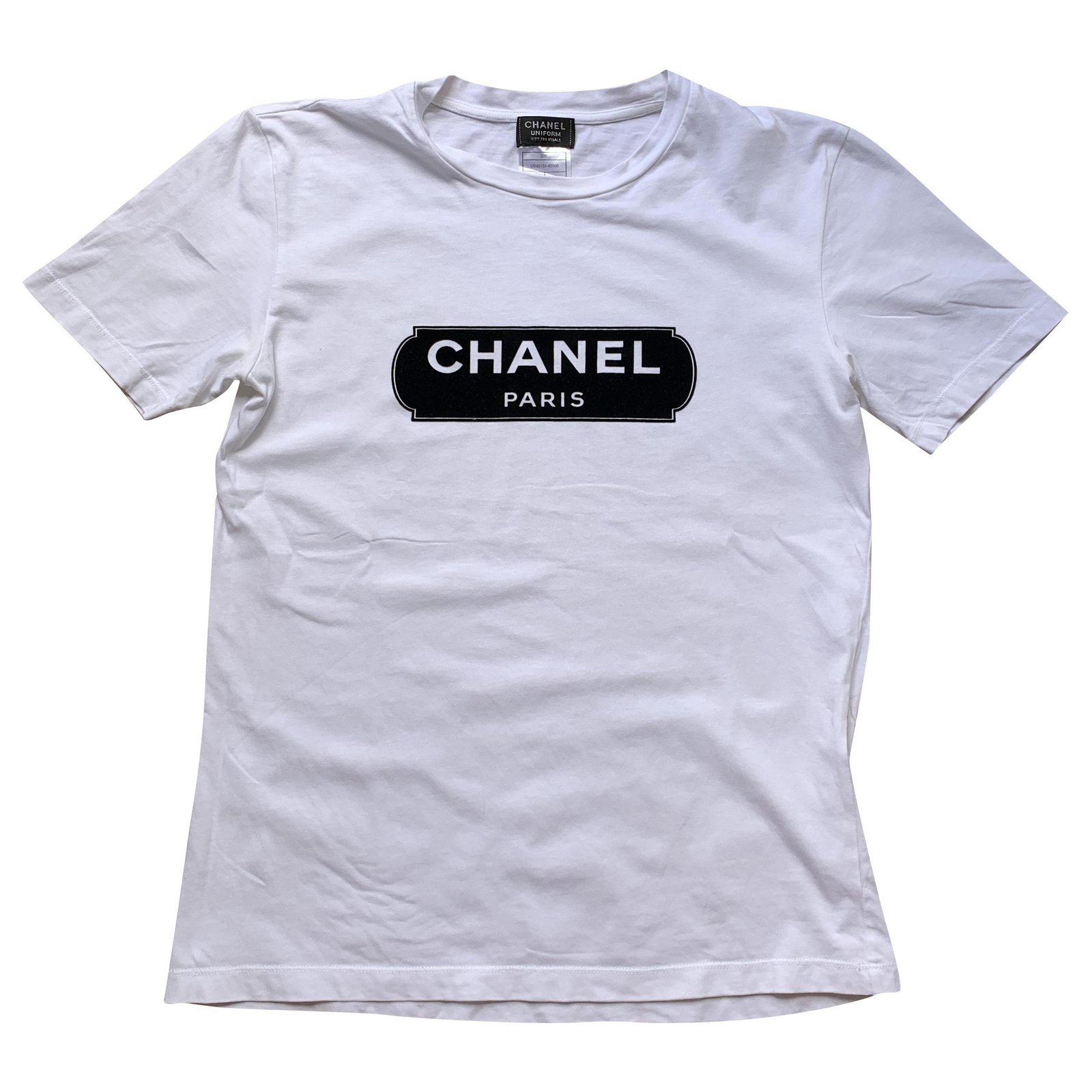 Jersey top Chanel White size 36 FR in Cotton - 39073535
