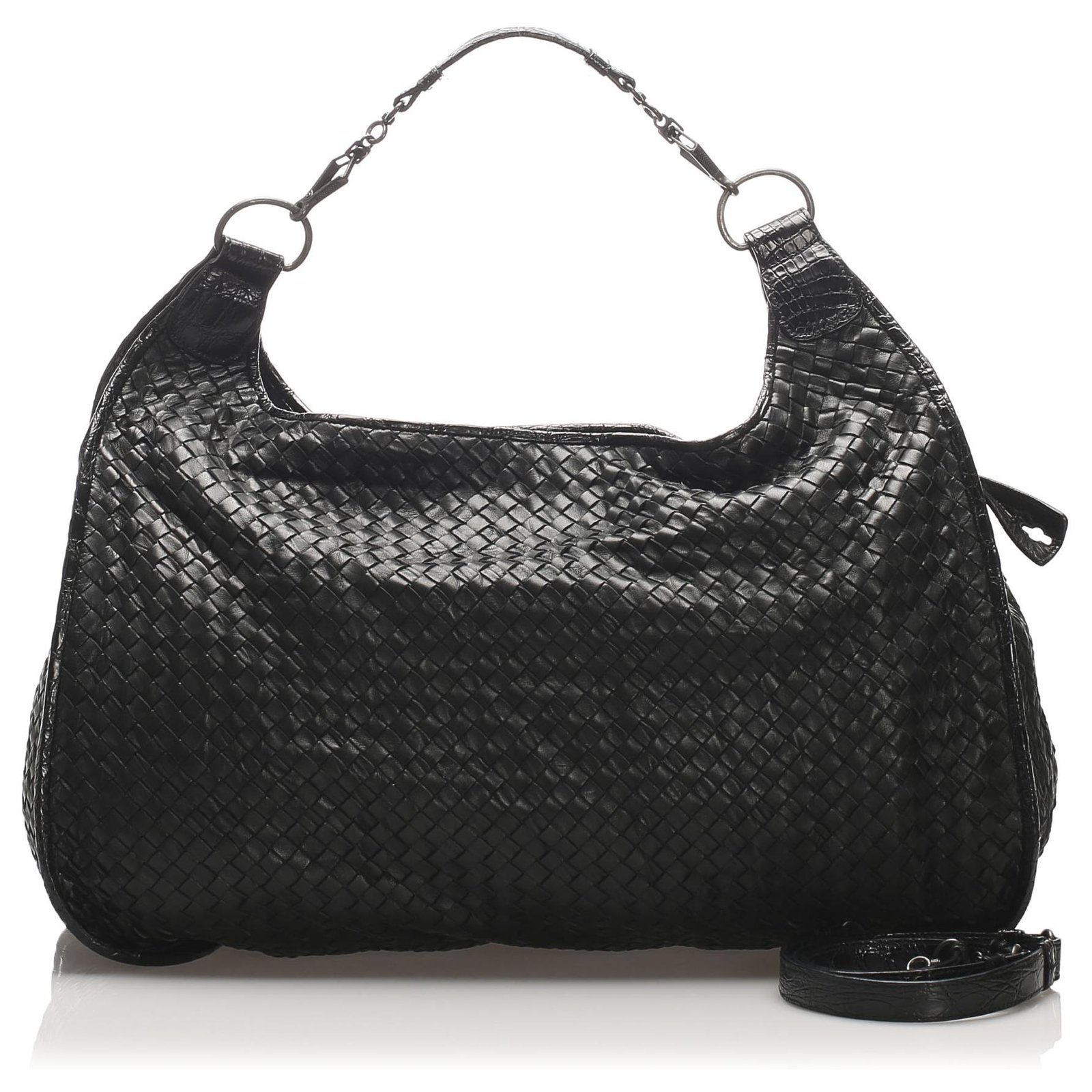 intrecciato leather shoulder bag