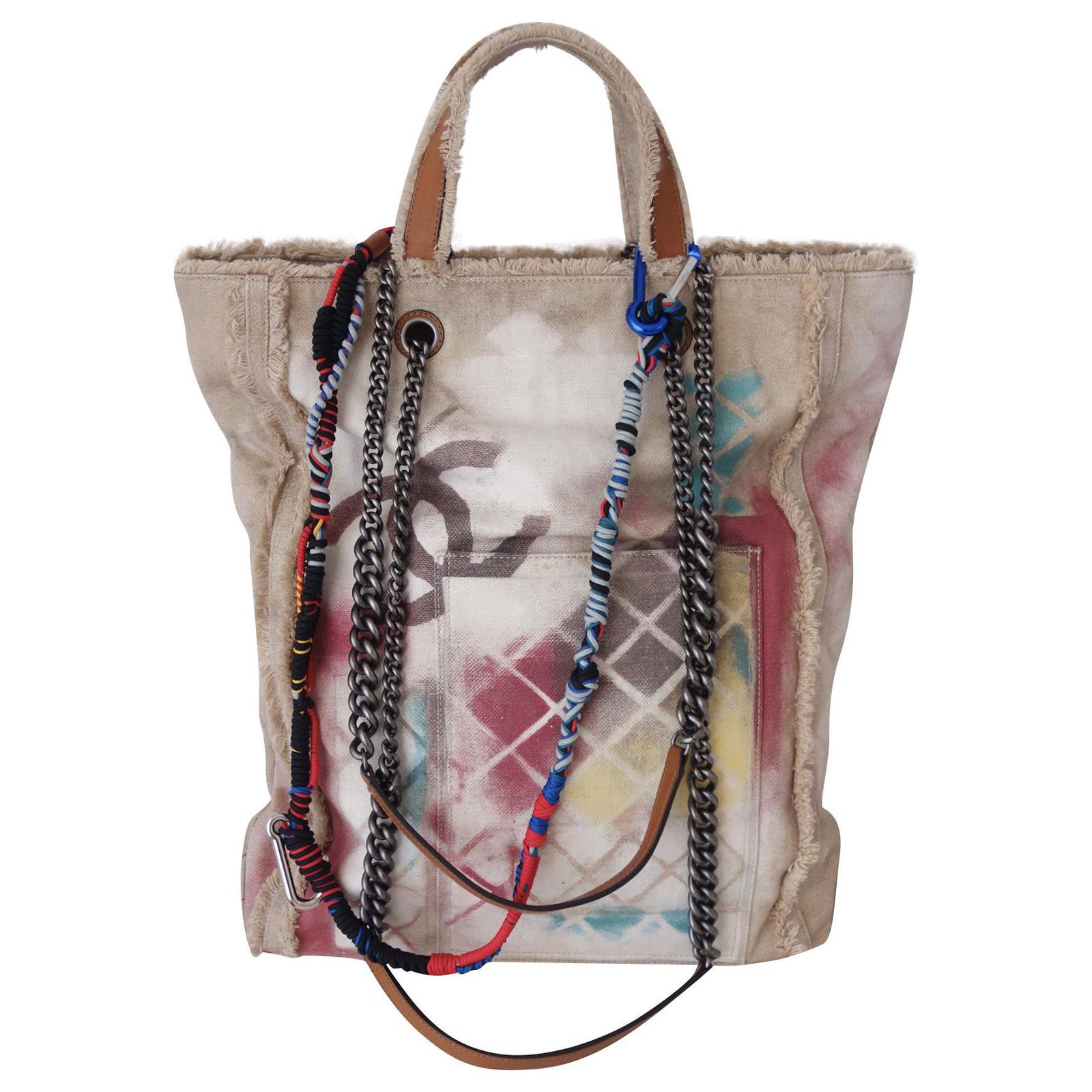 Chanel Chanel Graffiti Bag Handbags Cloth Multiple Colors Ref 218718 Joli Closet
