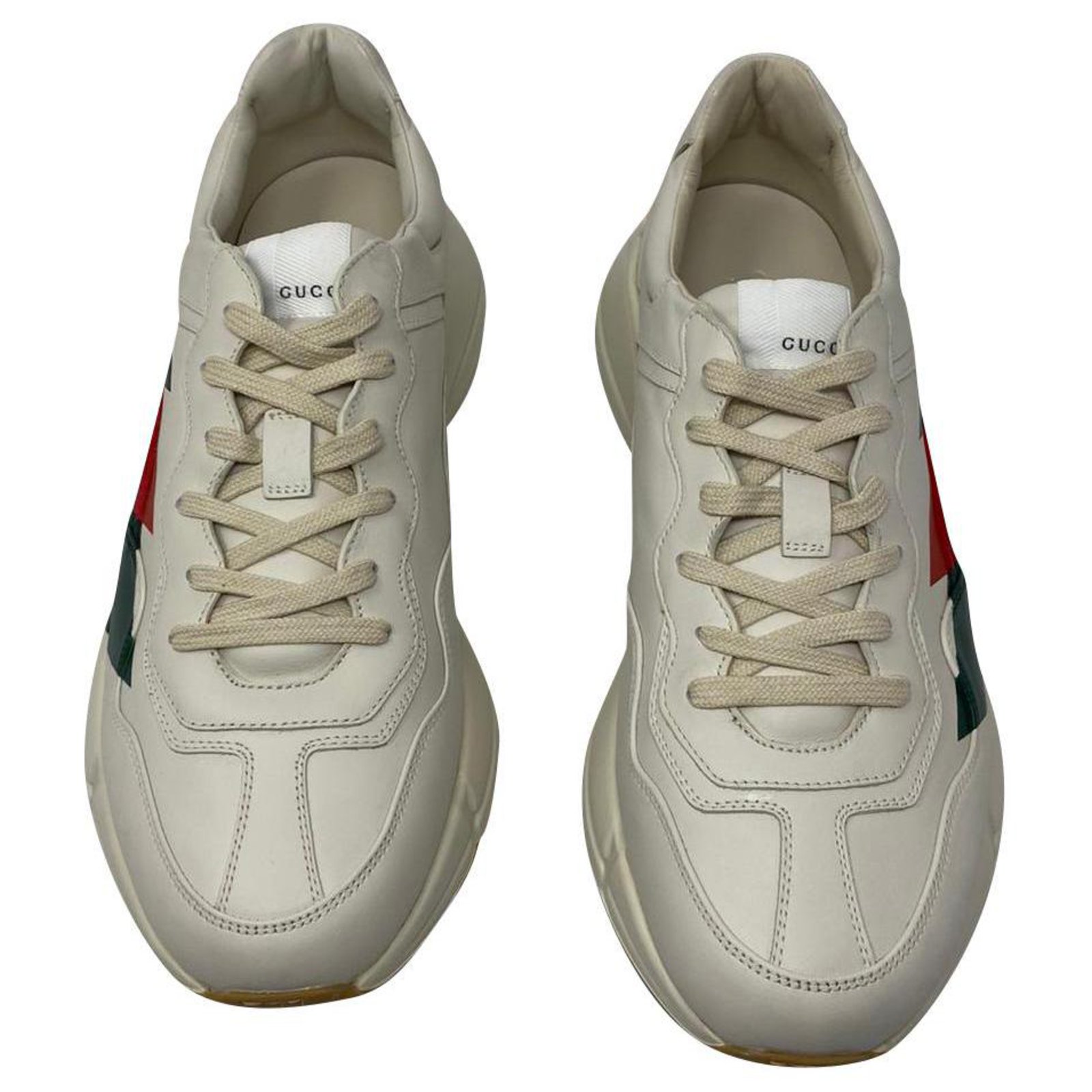 gucci leather sneaker with web