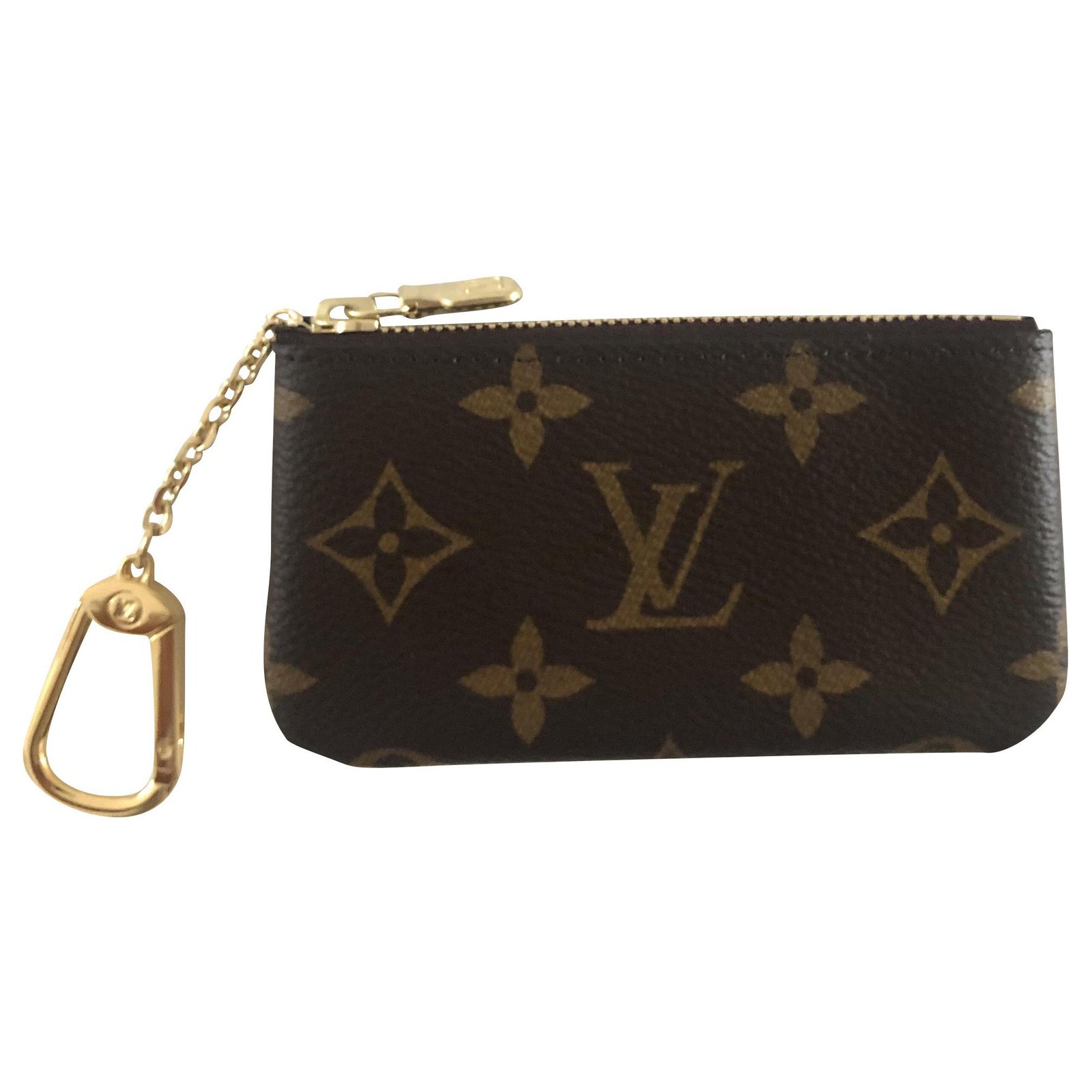 LOUIS VUITTON Key Coin Pouch Monogram Canvas Brown