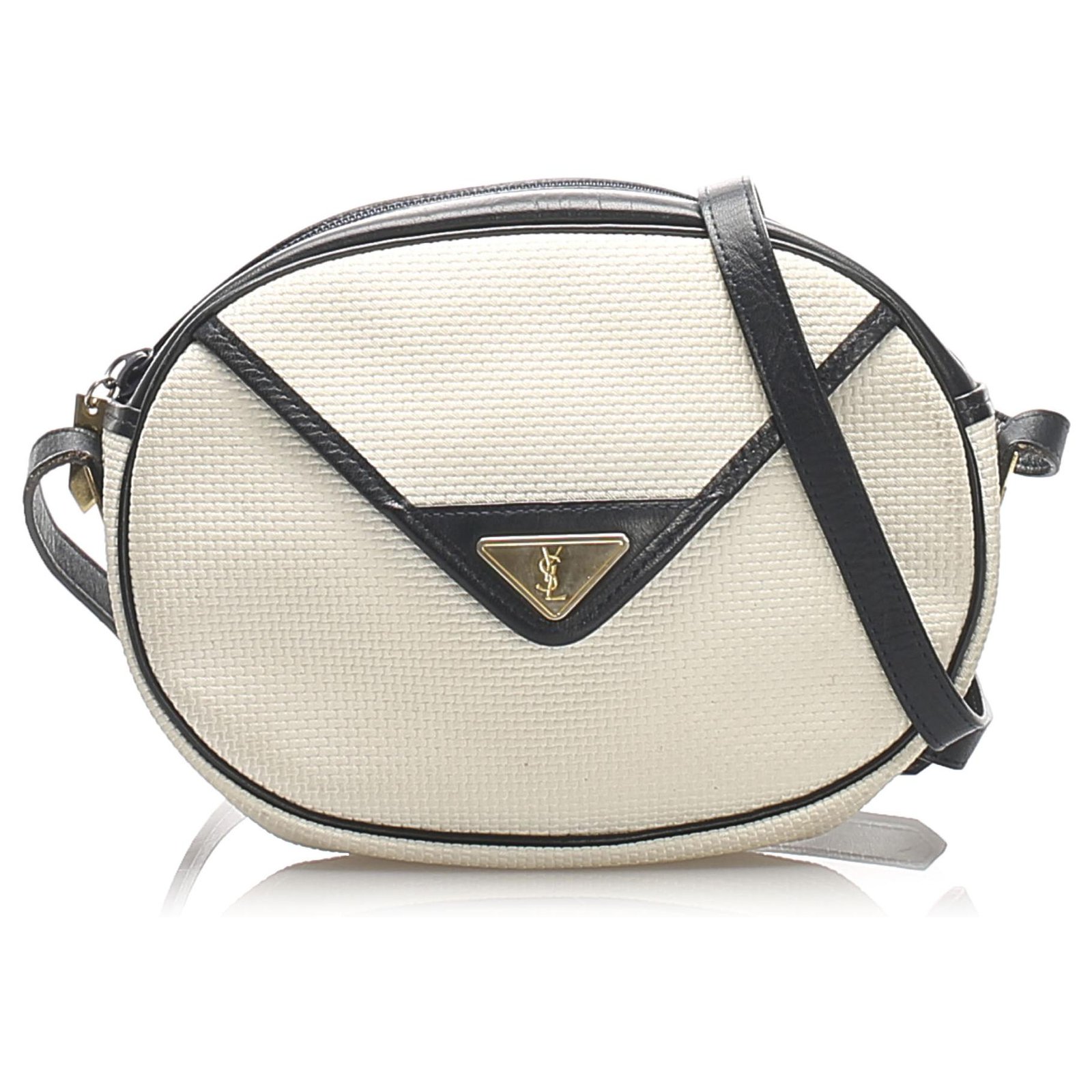 ysl white crossbody bolsa