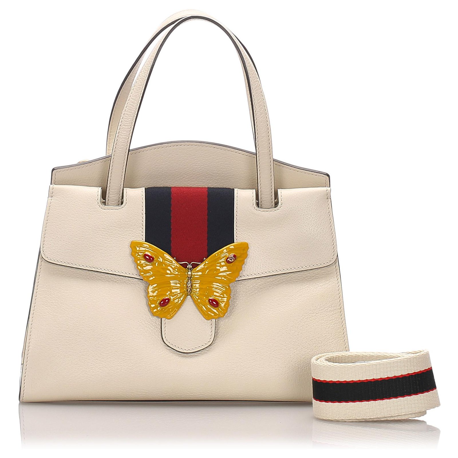 gucci butterfly bag white