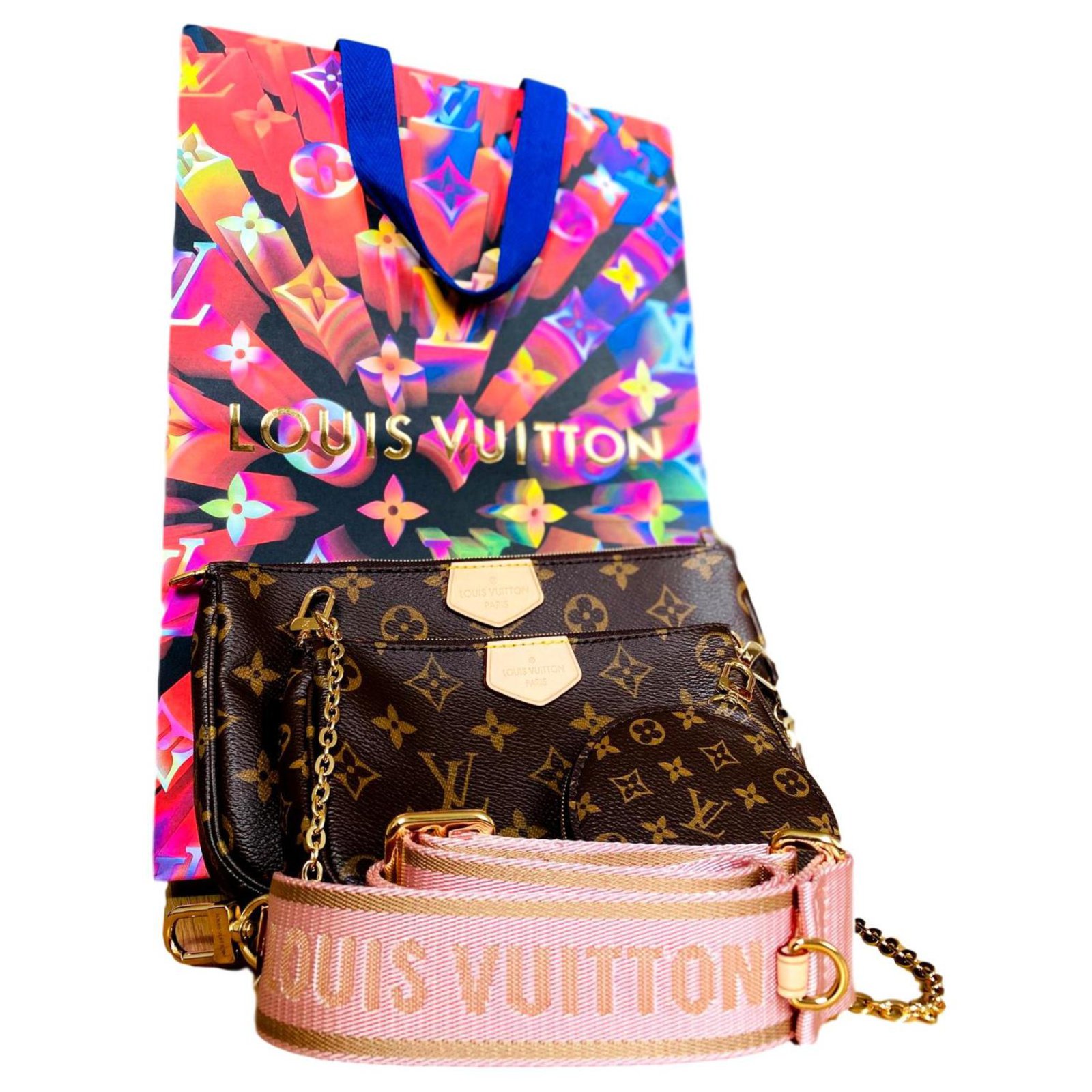 Louis Vuitton Multi pochette accessoires Leather Cloth ref.218941 - Joli  Closet