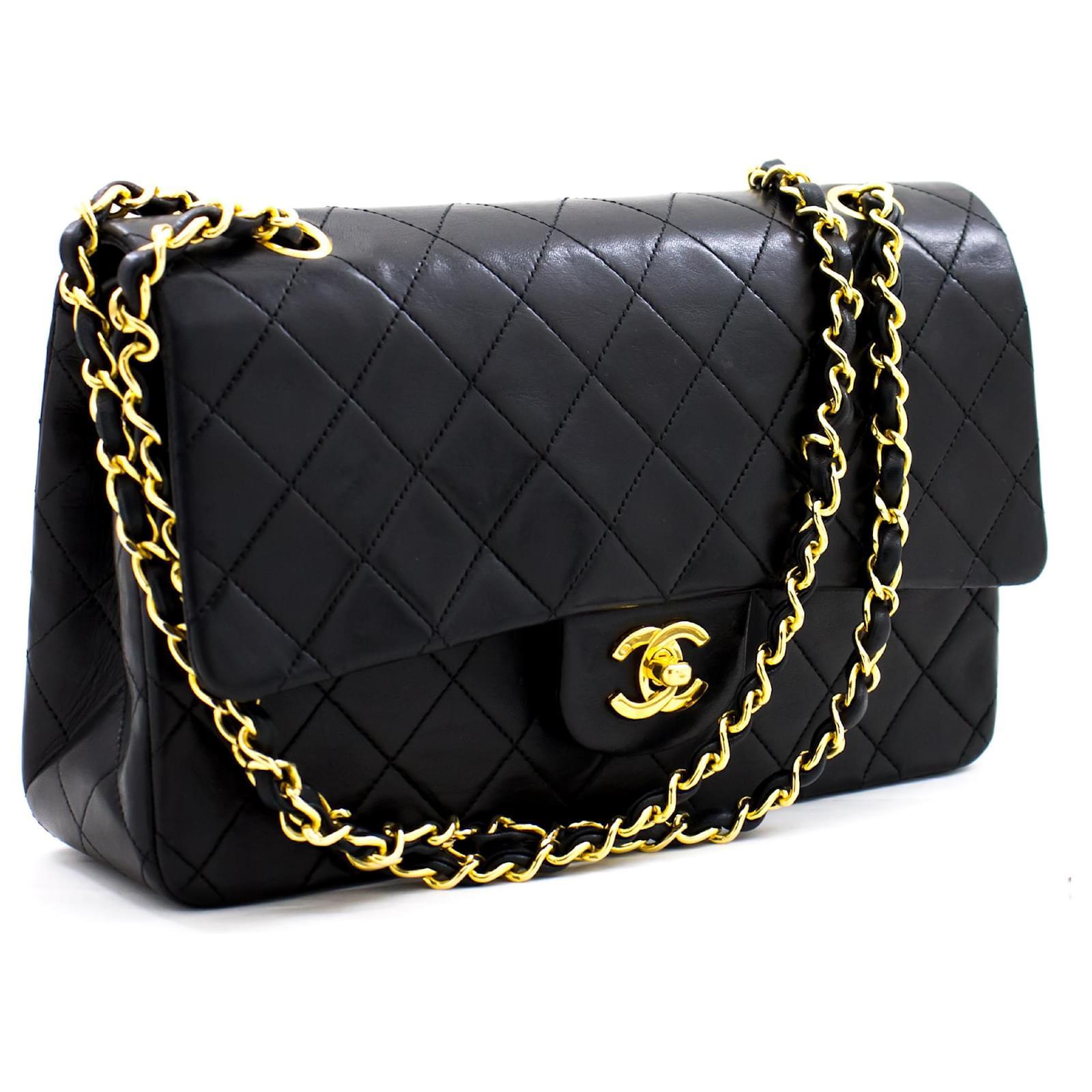 chanel 2.55 black and gold
