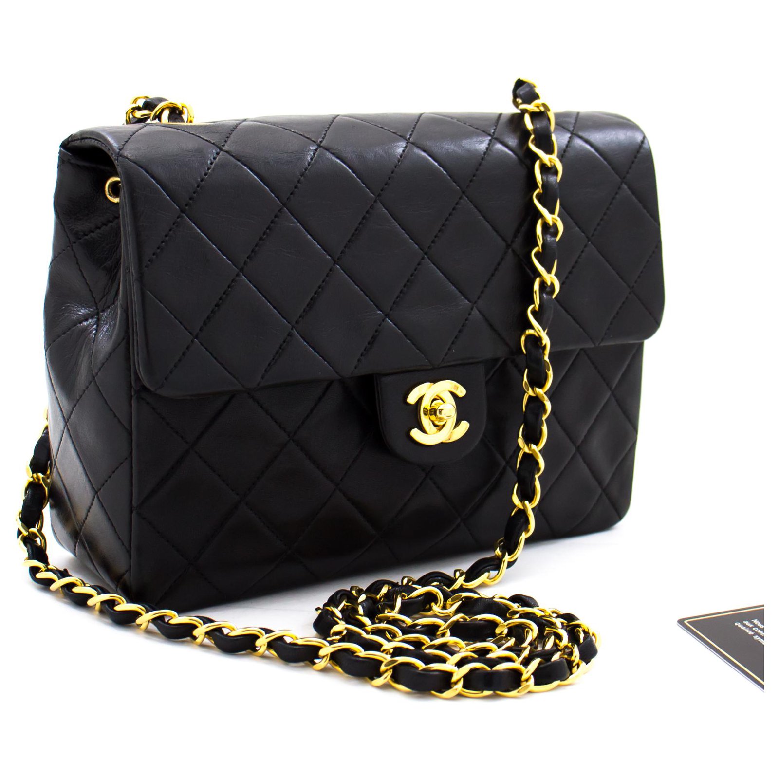 black small chain bag