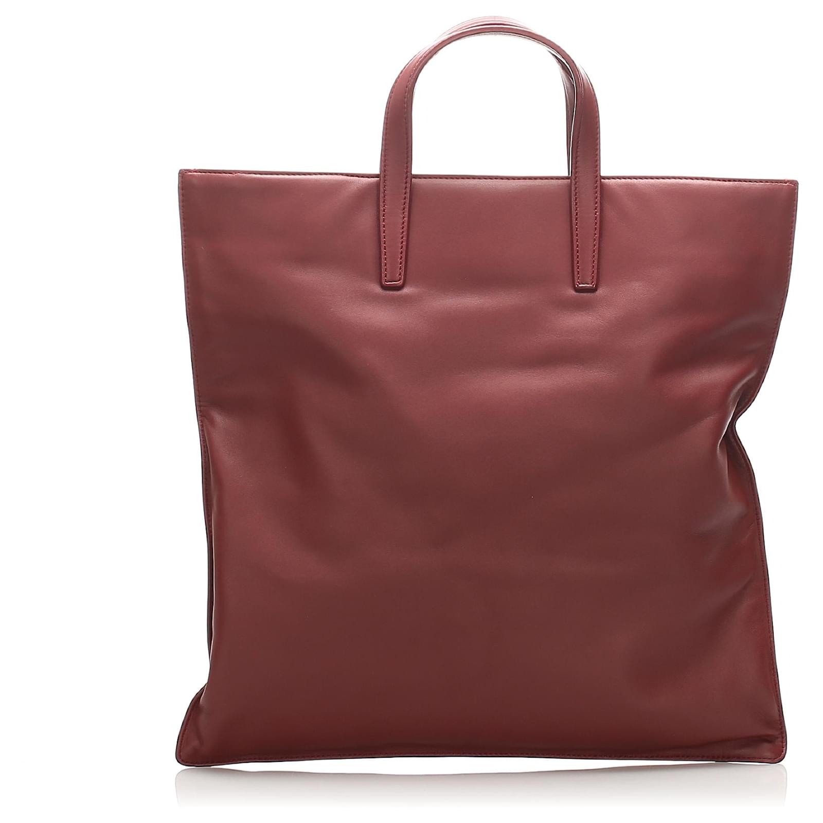 dark red tote bag