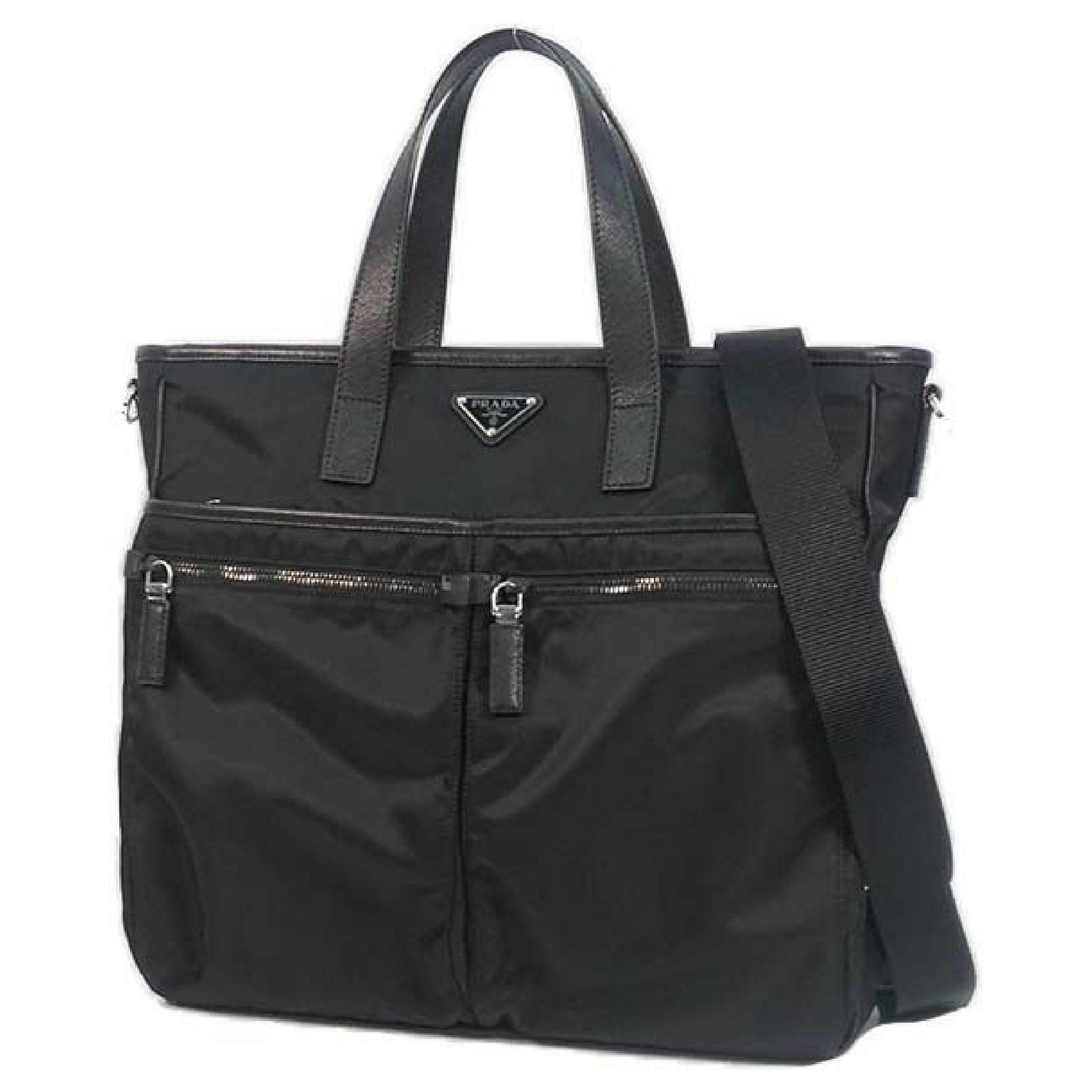 Prada 2WAY shoulder business bag Womens tote bag Nero( black