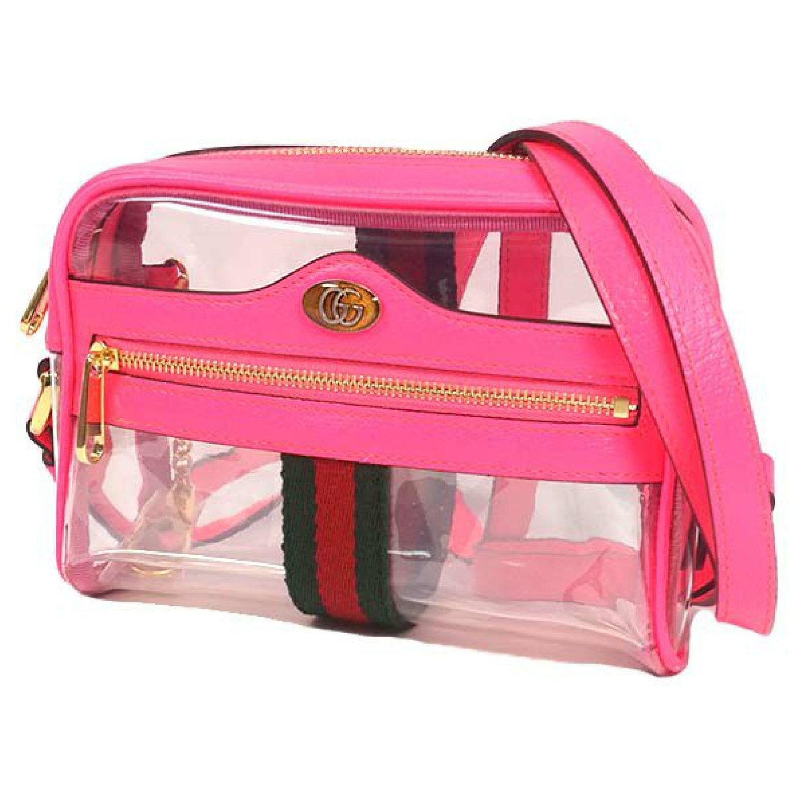 Gucci Ophidia Mini Transparent Bag in Pink
