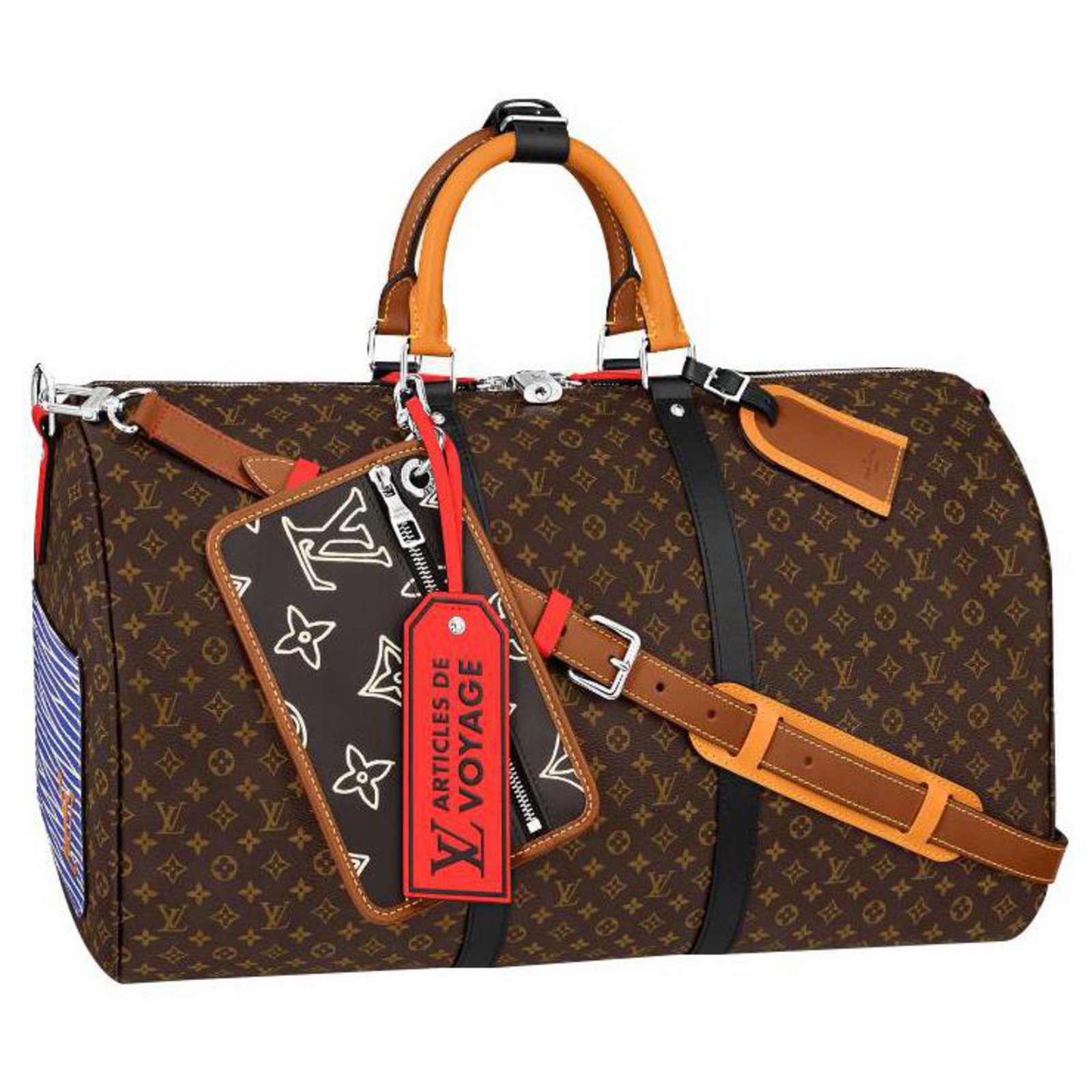 Louis Vuitton LV Keepall patchwork Brown Leather ref.220072 - Joli