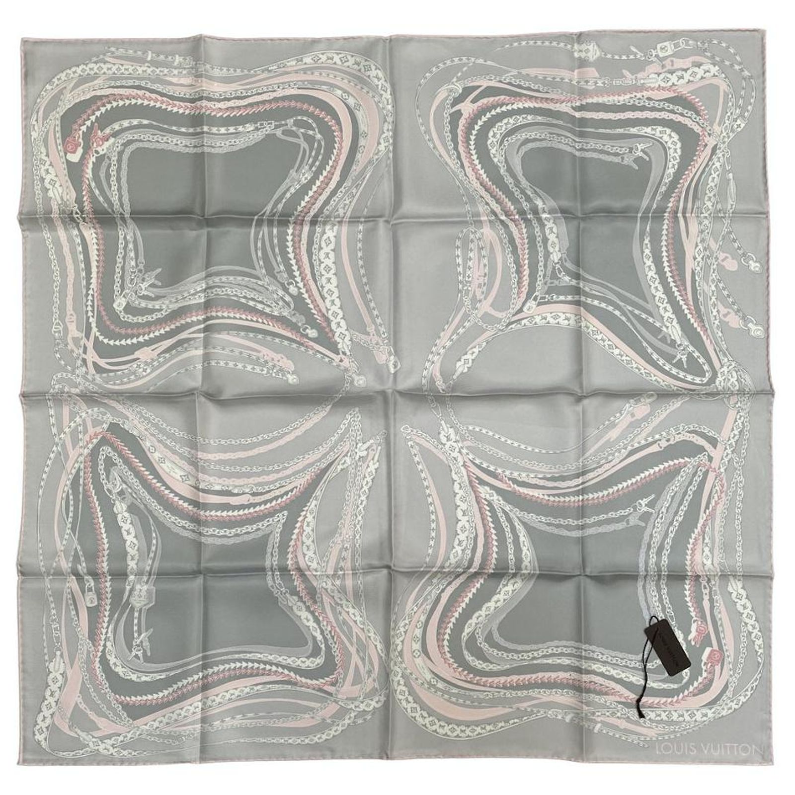 Louis Vuitton silk foulard Multiple colors Grey ref.220848 - Joli Closet