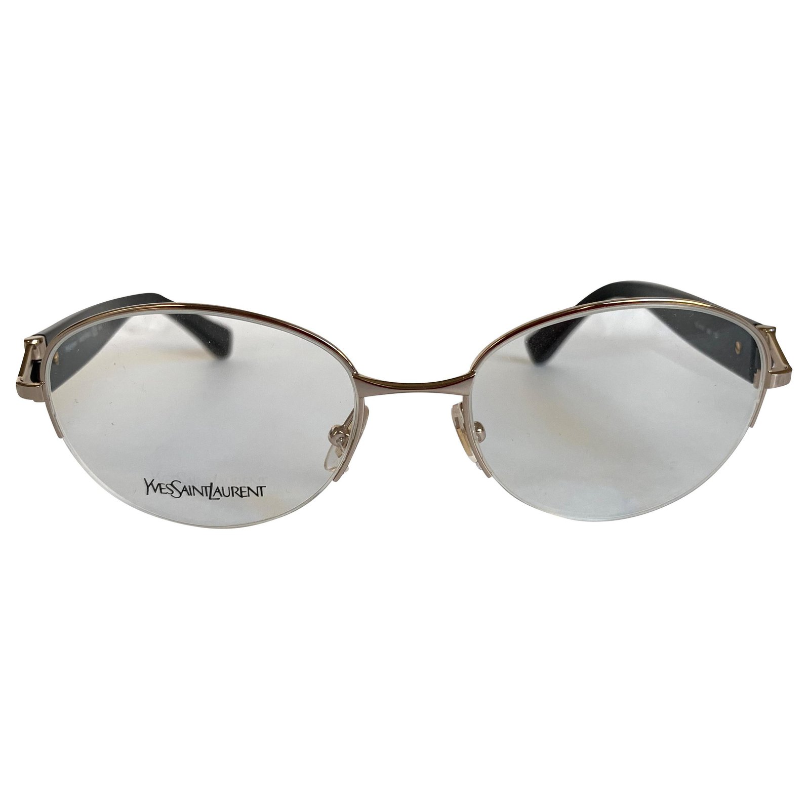 Yves Saint Laurent Gold Logo Black Sunglasses