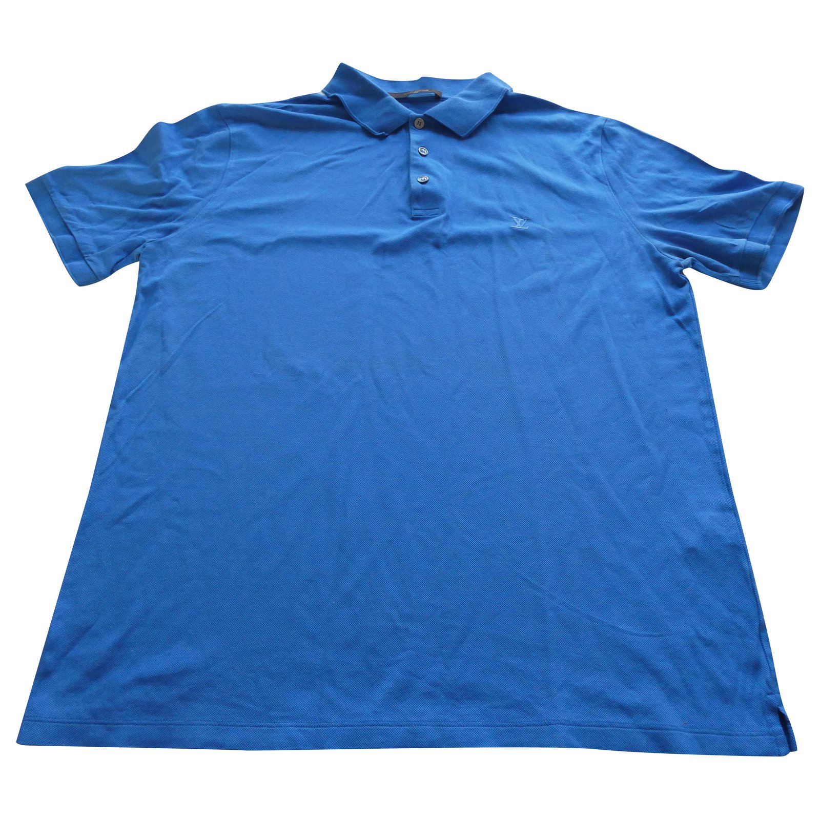 camisa polo louis vuitton tamanho xl azul Algodão ref.221760