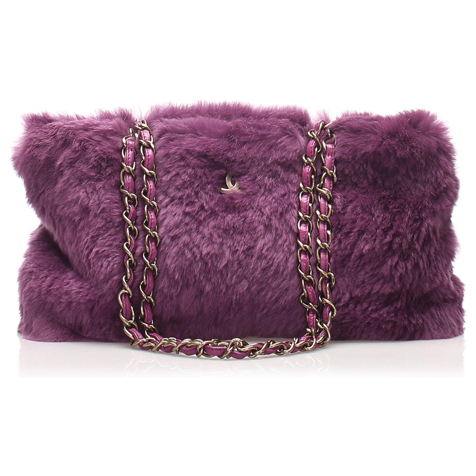 Chanel Purple CC Fur Chain Shoulder Bag ref.222261 - Joli Closet