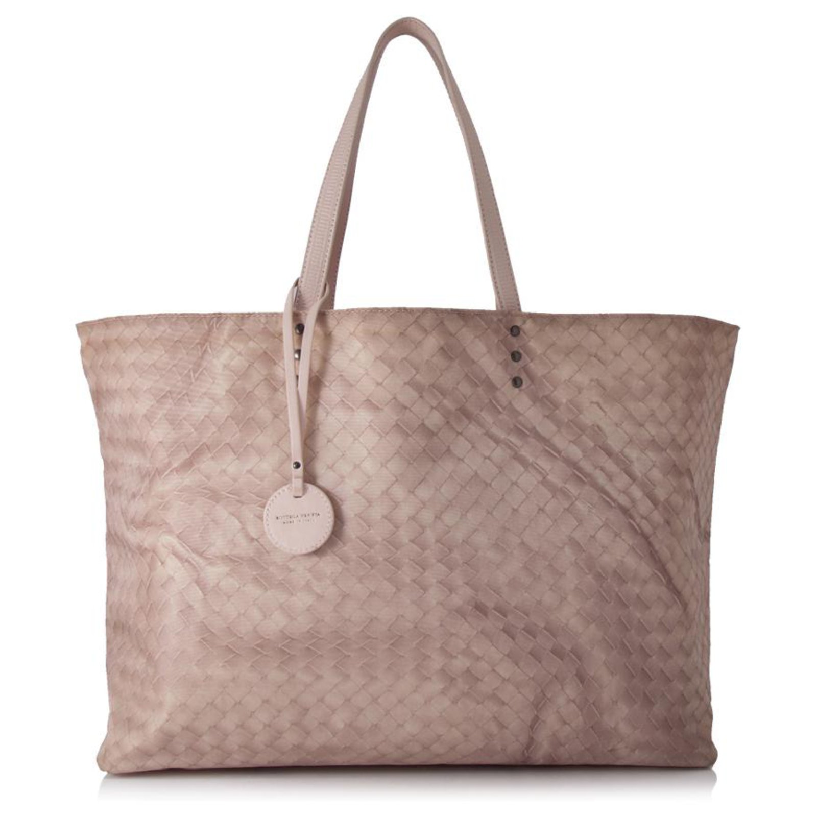 nylon tote with leather handles