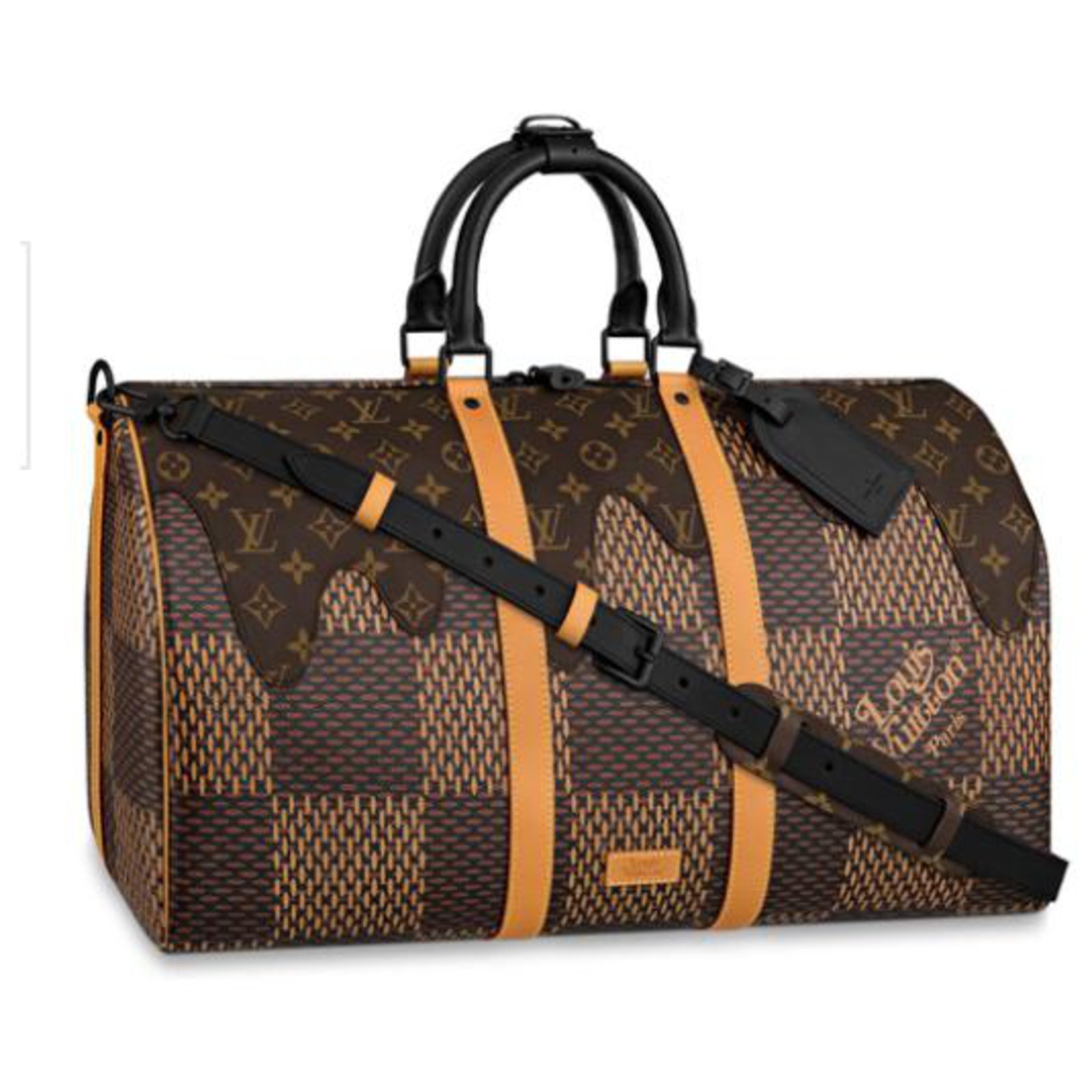 Louis Vuitton Keepall Bandouliere 50 Caramel Damier ebene Leather ref ...
