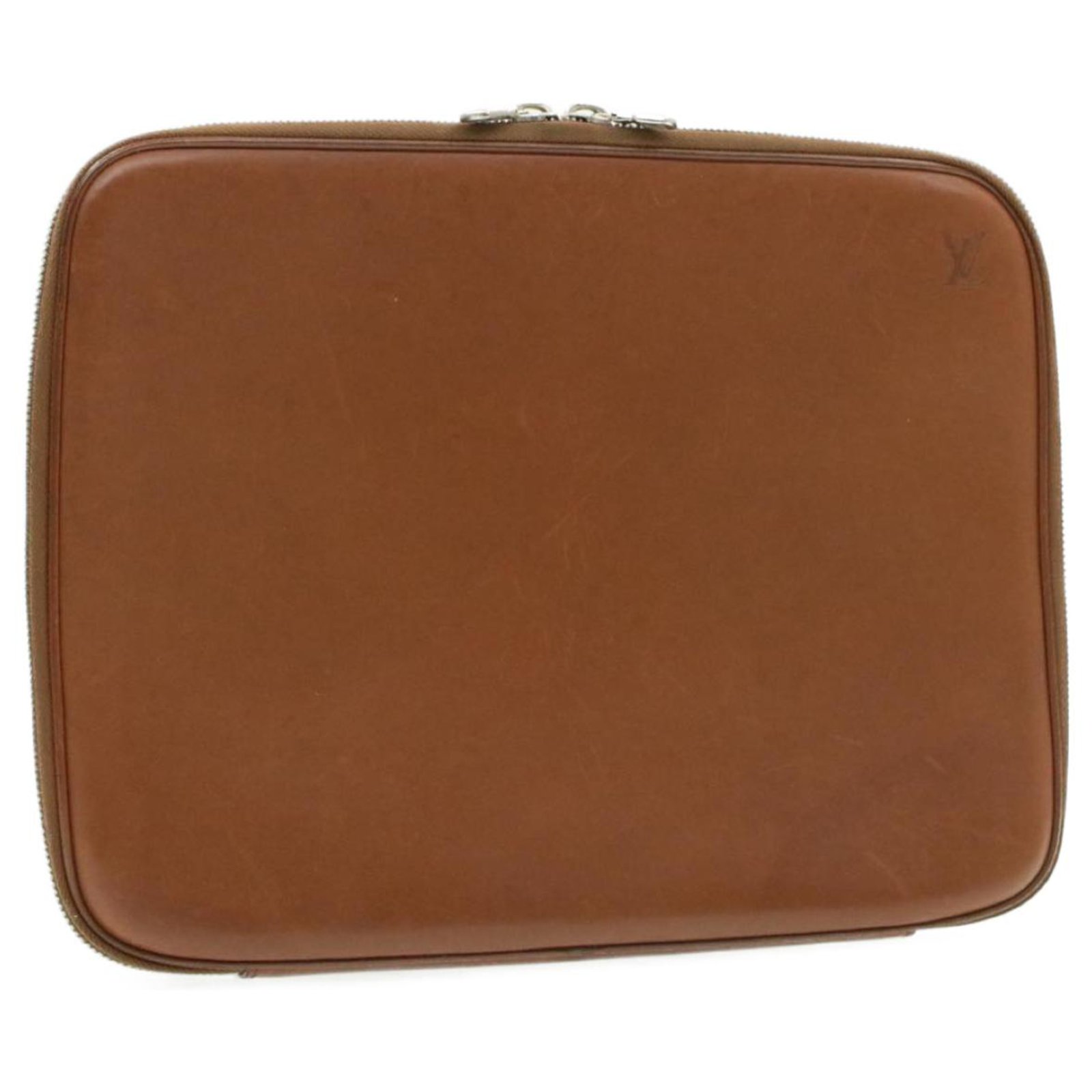 Louis Vuitton Computer sleeve Brown Leather ref.222911 - Joli Closet