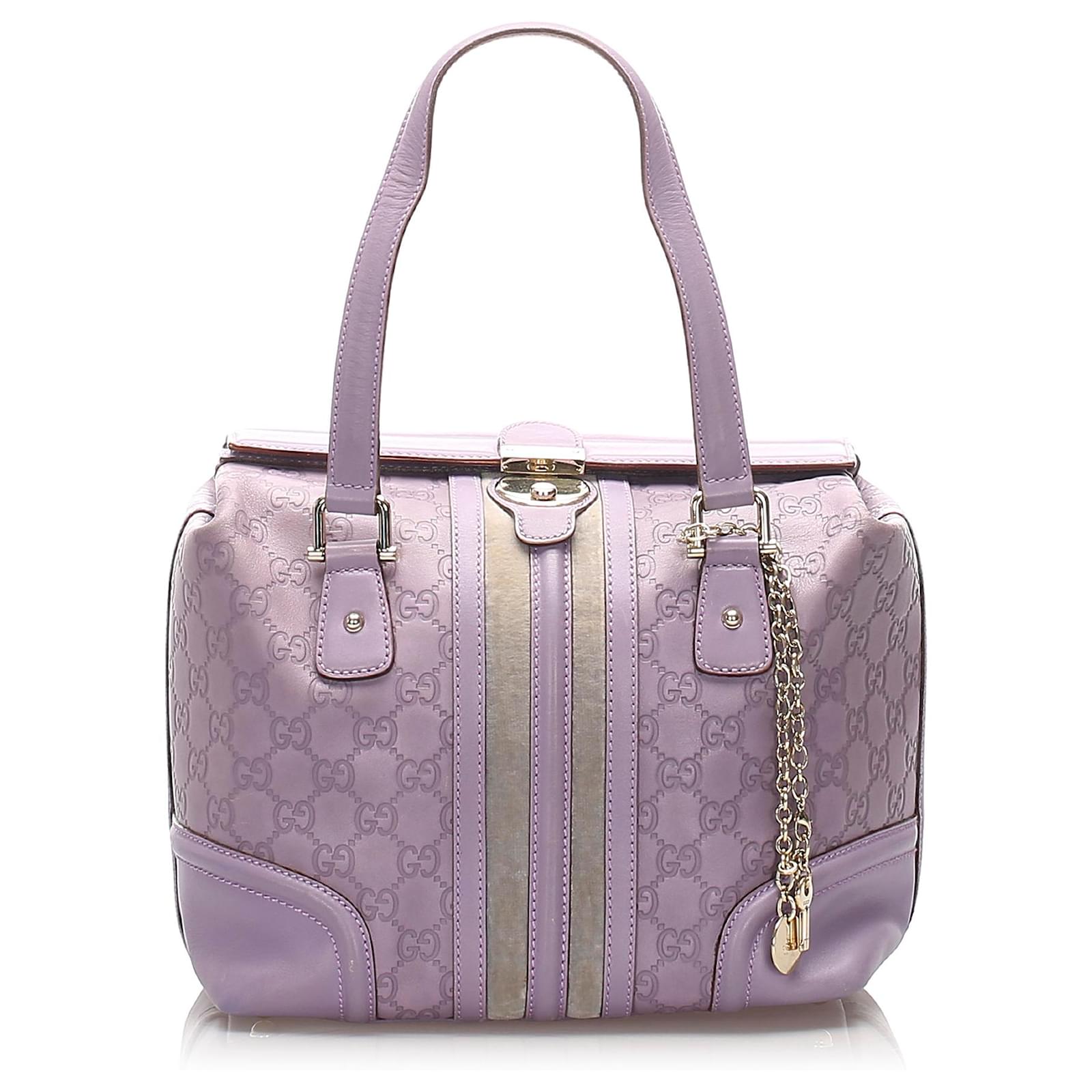 Bolso Gucci Guccissima Treasure Morado Gris Púrpura Cuero Becerro  ref.222987 - Joli Closet