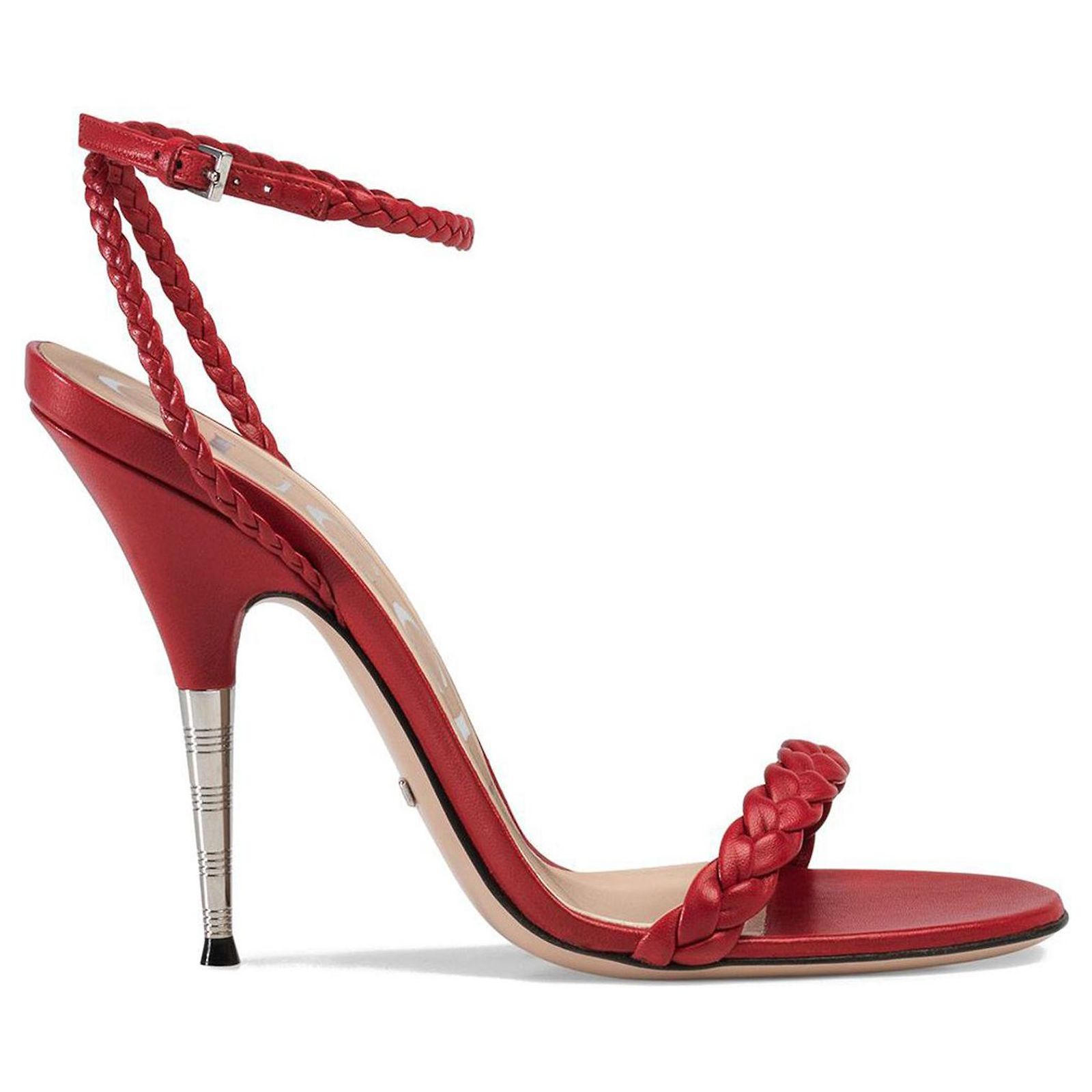Sandalias de cuero trenzadas rojas Gucci Becerro ref.223075 - Joli Closet
