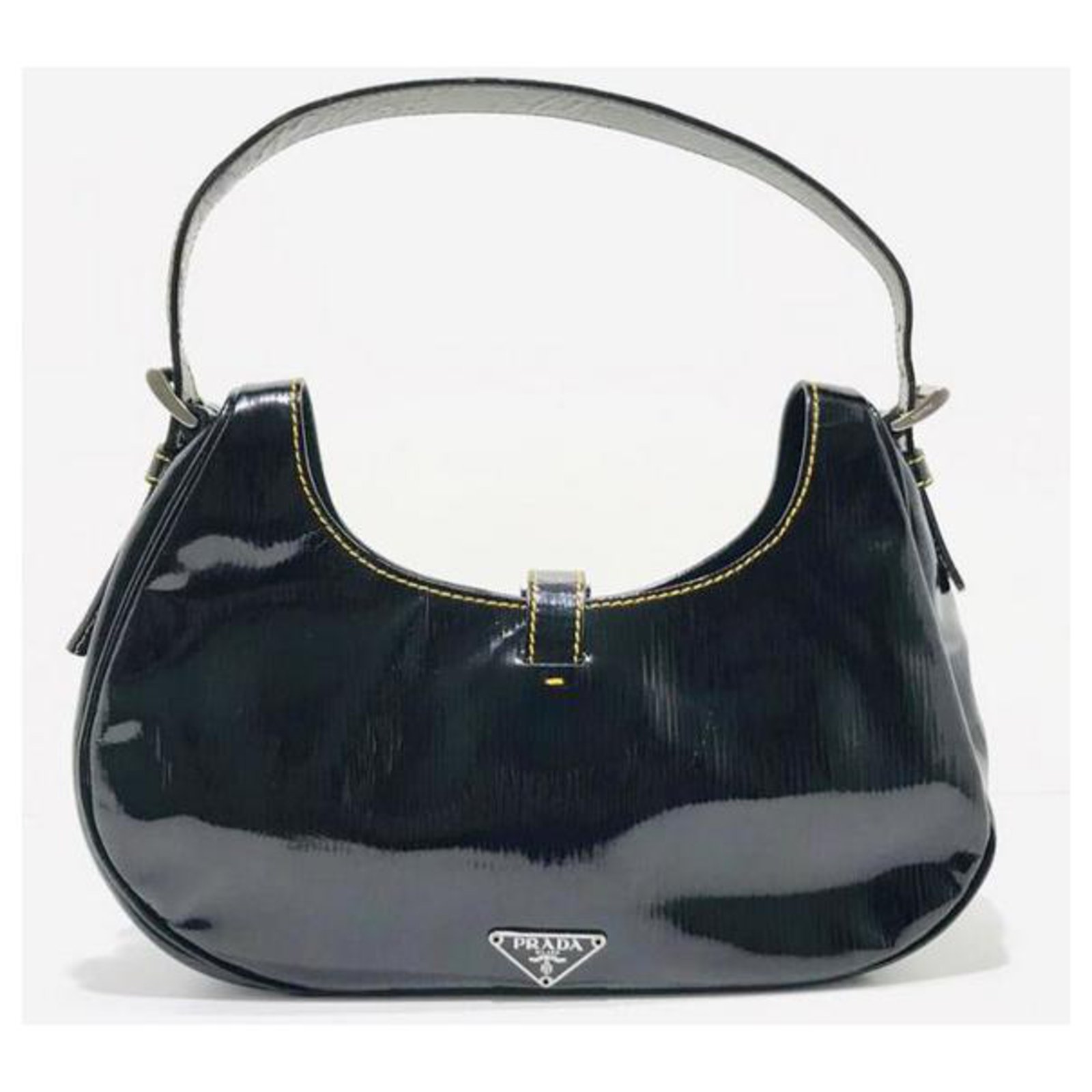 prada patent leather handbag - sjvbca 