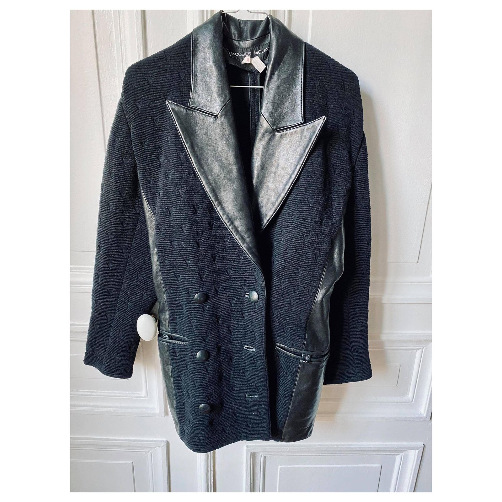 manteau laine et cuir