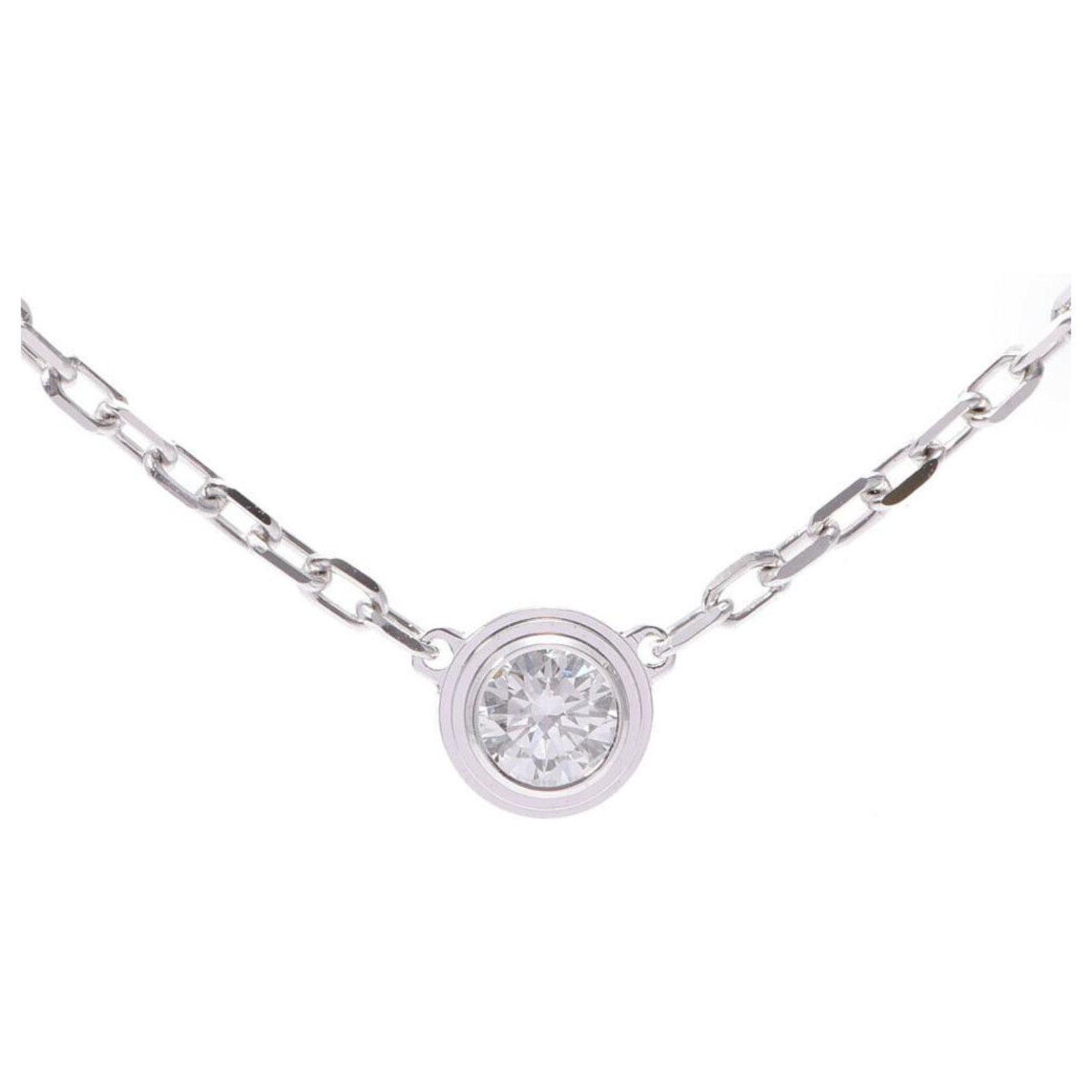 Cartier Diamants Legers 3 Diamonds Heart Necklace 18K White Gold with  Diamonds White gold 99782456