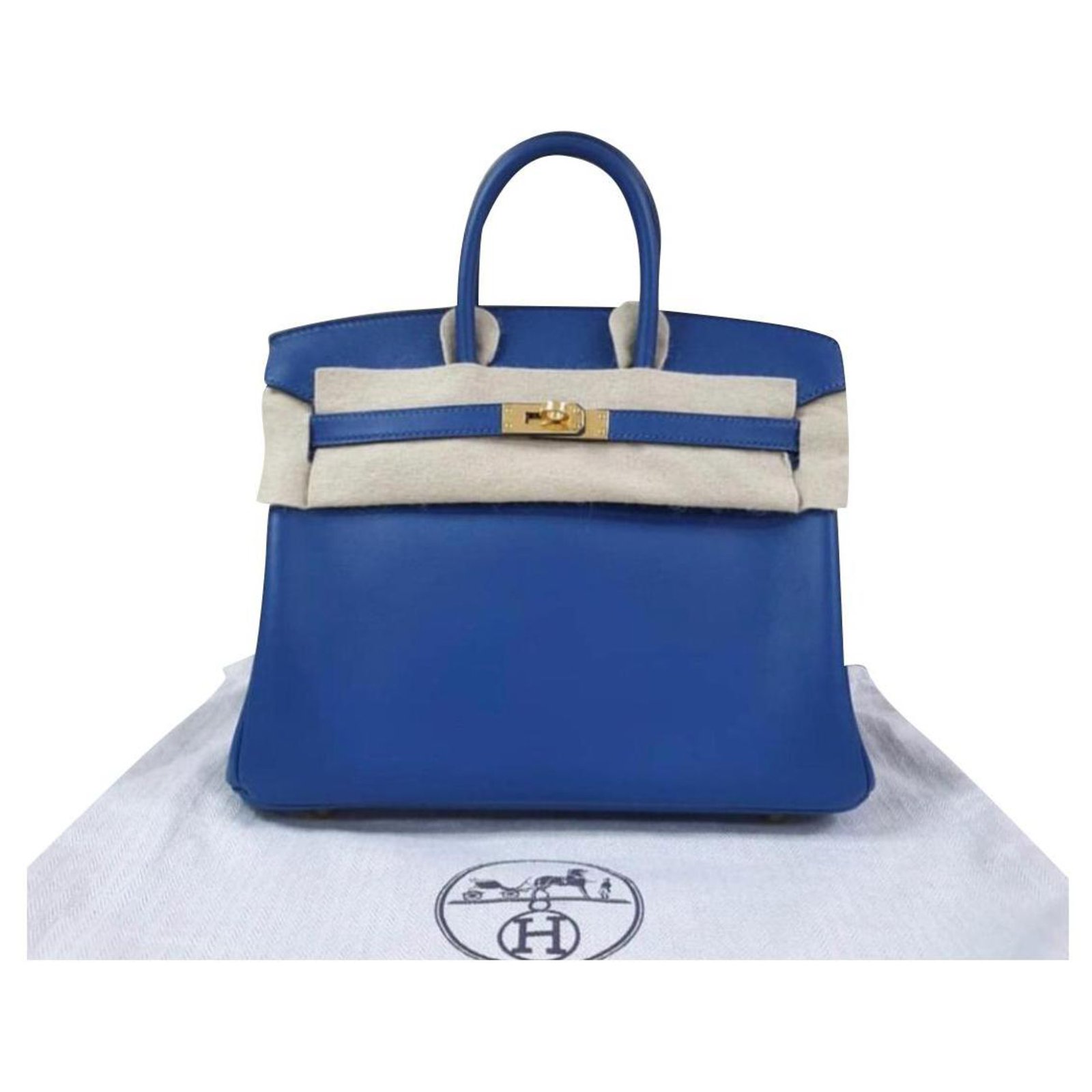 Hermes Birkin Bag 25cm Deep Blue Swift Gold Hardware