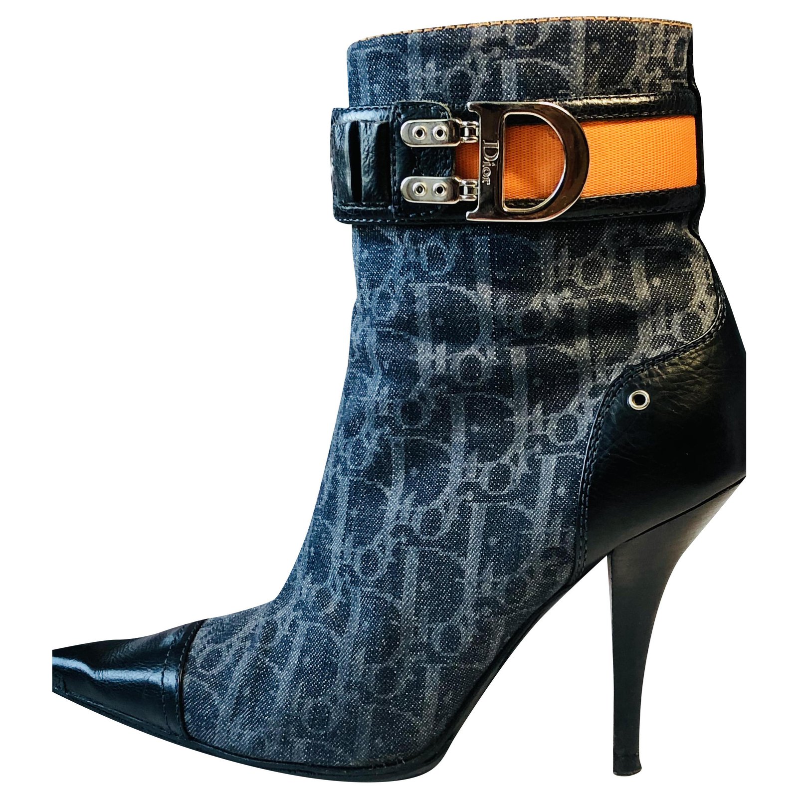 DIOR Ankle boots T.eu 40.5 Leather Blue ref.827621 - Joli Closet