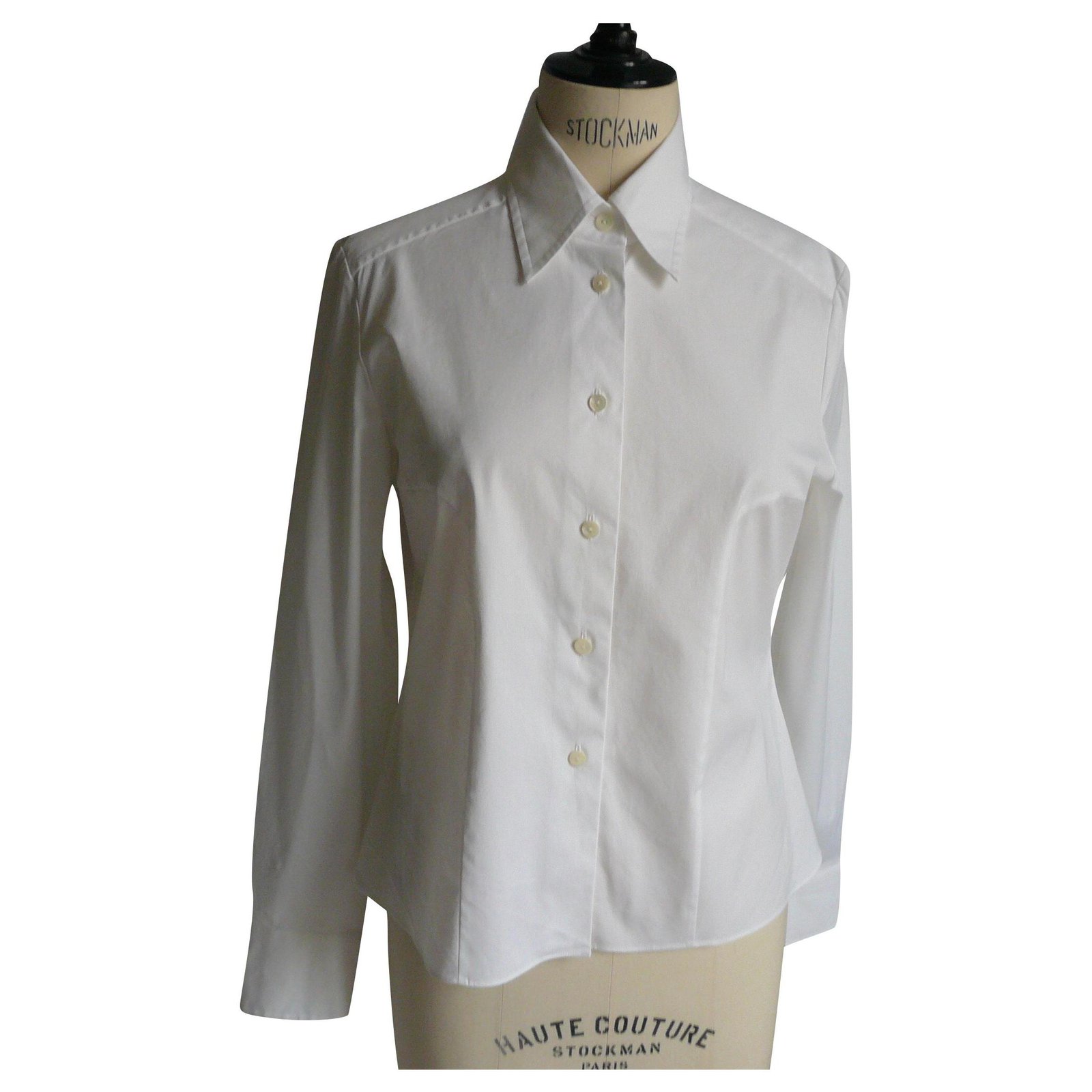 CHANEL White fitted cotton shirt T42 FR very good condition ref