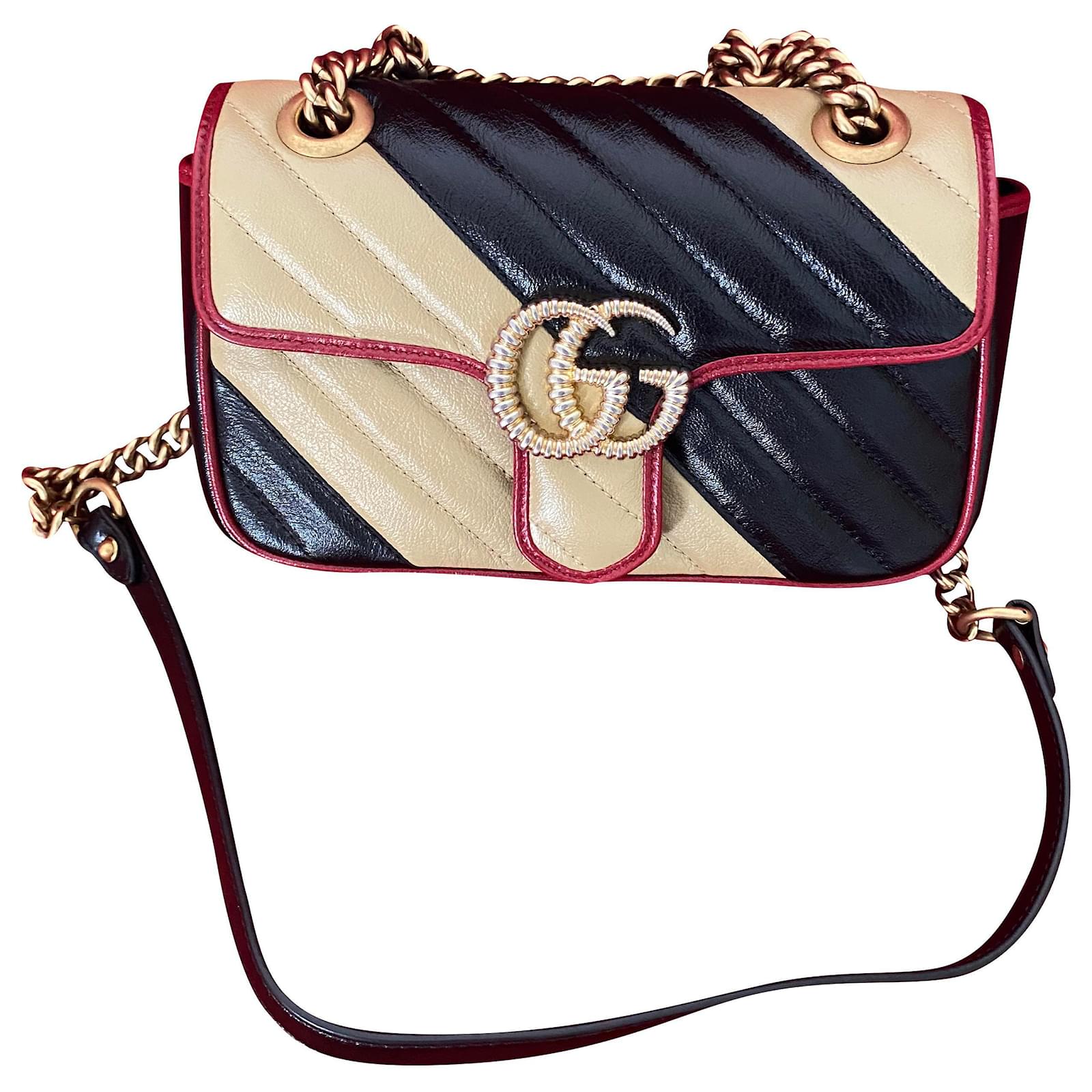 gucci marmont bolsa black and red