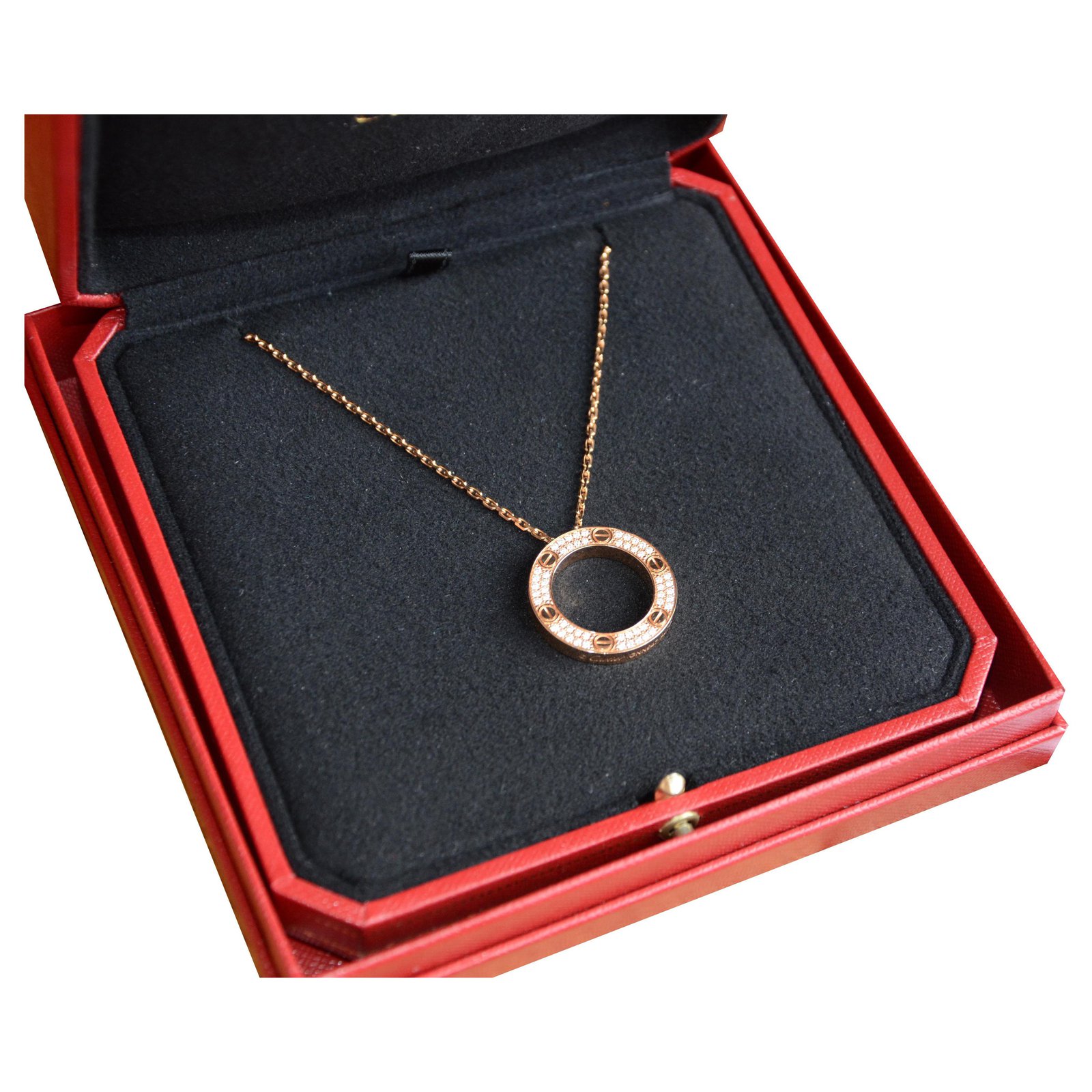 cartier love necklace pink gold price