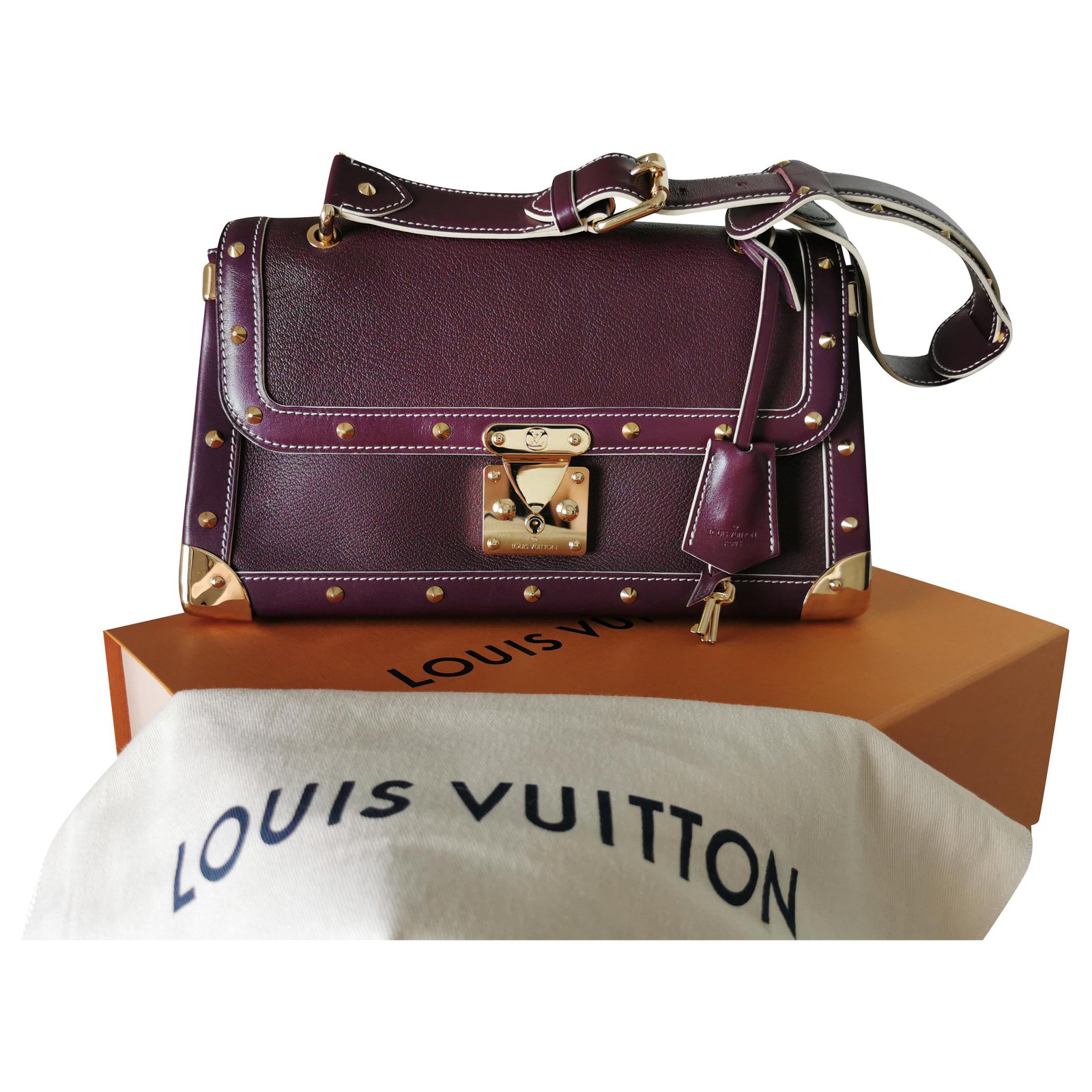 Louis Vuitton Plum Suhali Leather L'Aimable Bag - Yoogi's Closet