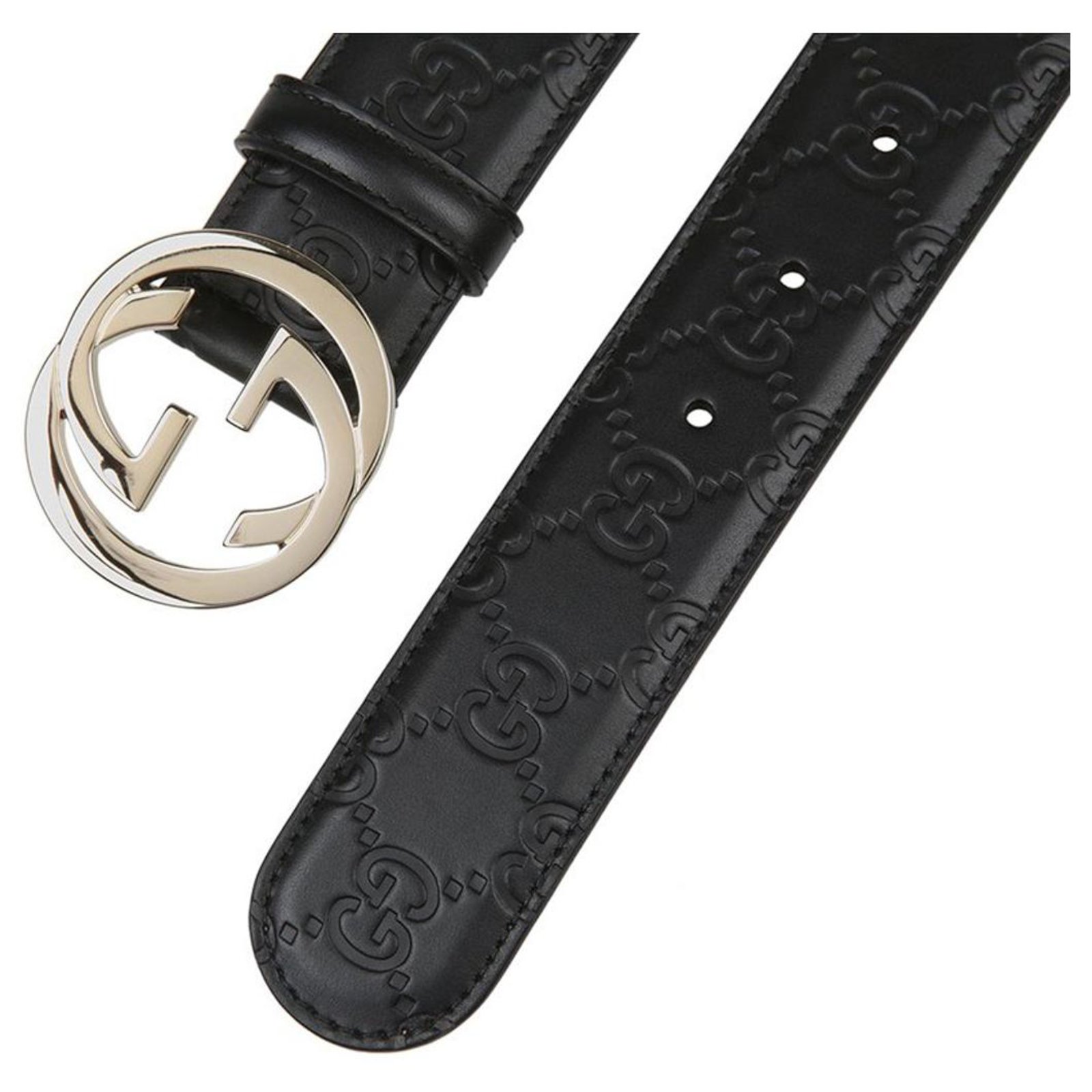 Gucci Black Leather Guccissima Belt Size 85 ref.239012 - Joli Closet