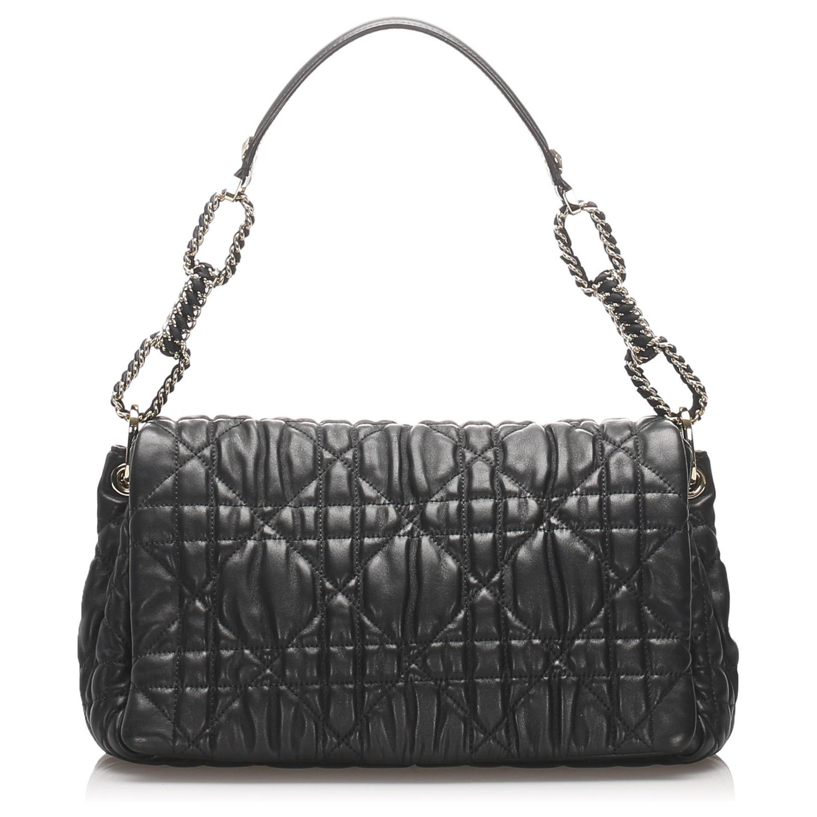 Dior Black Cannage Delices Leather Shoulder Bag Pony-style calfskin ref ...