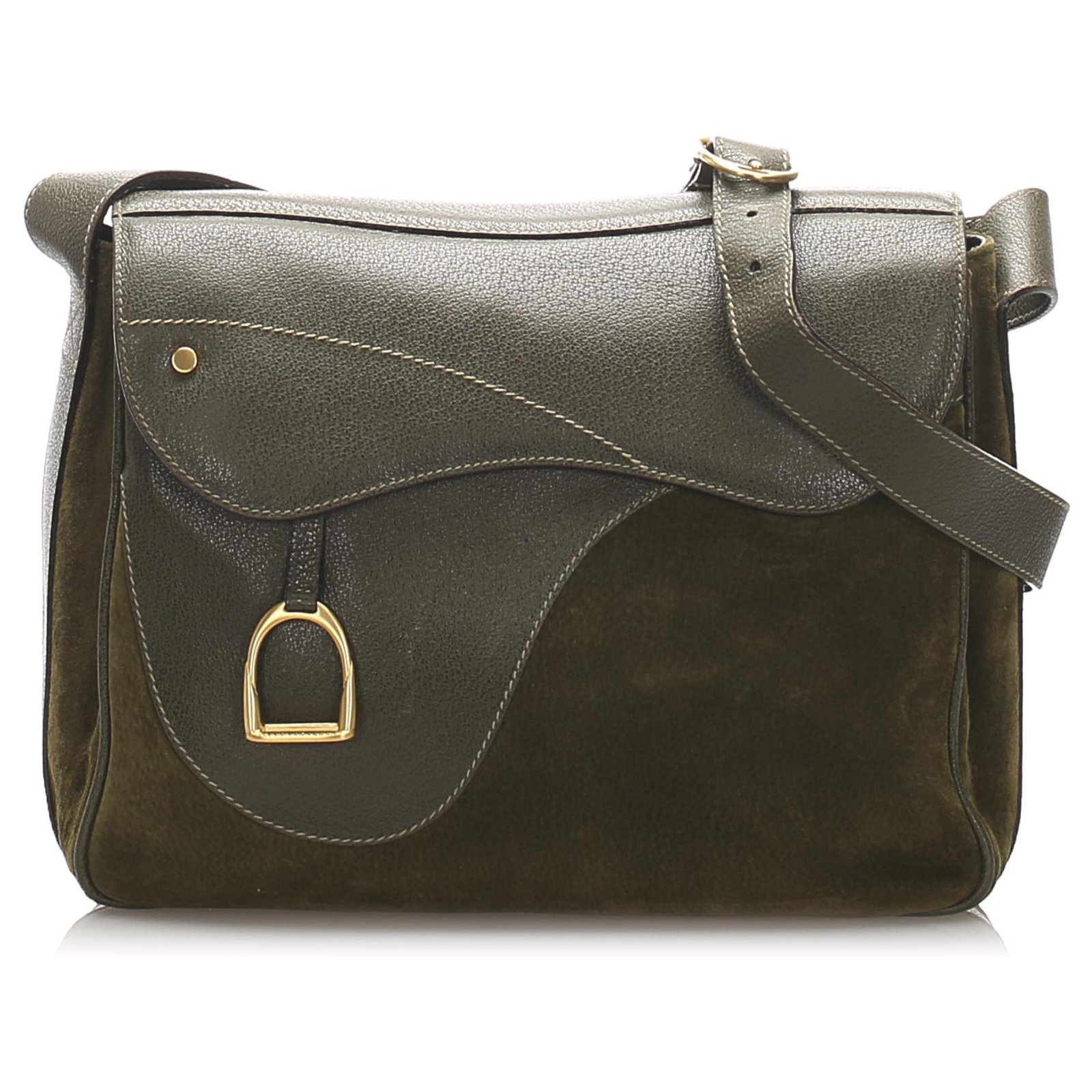 Suede Saddle Crossbody Bag