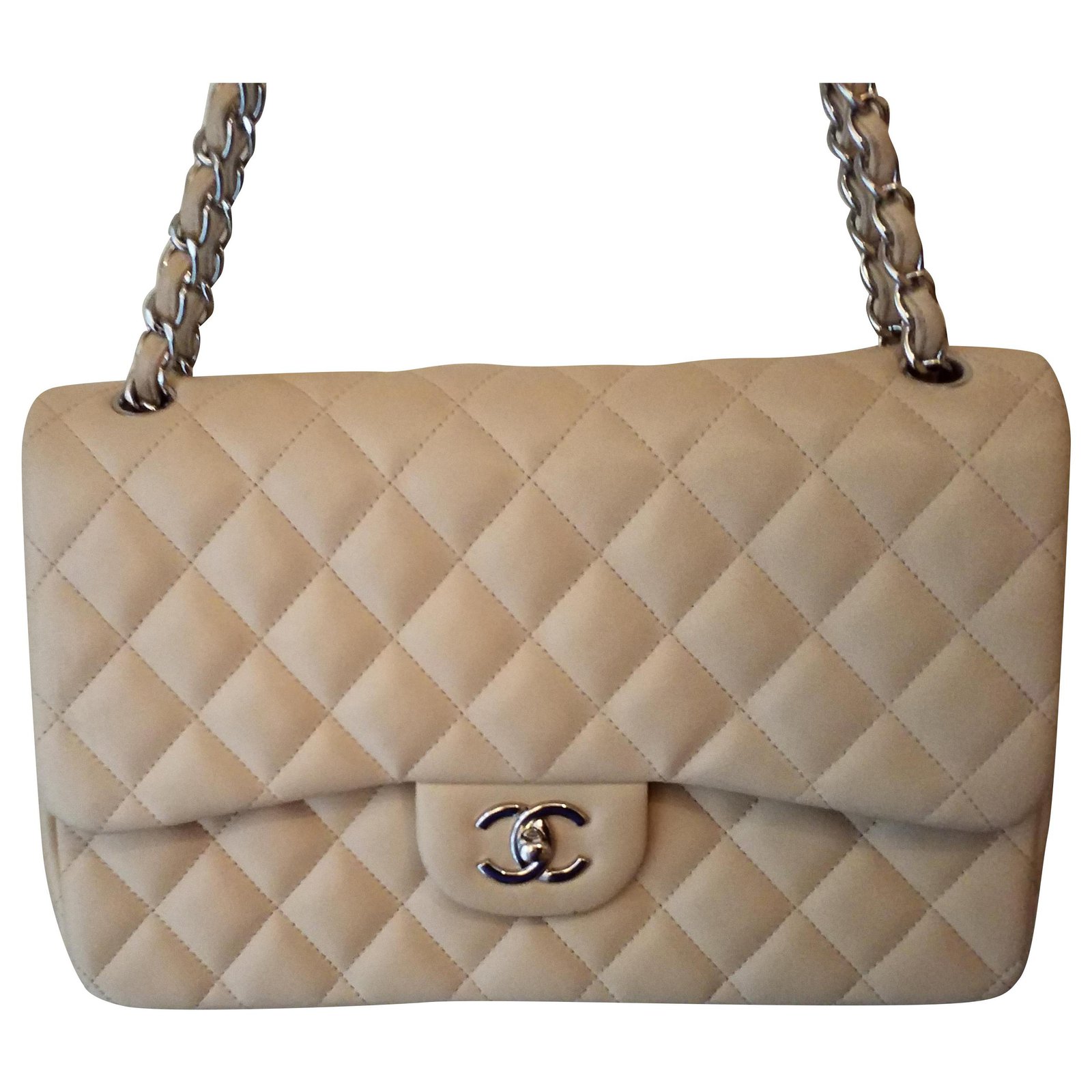 Sac Chanel Timeless/Classic in Beige Leather - 100078 ref.959765 - Joli  Closet