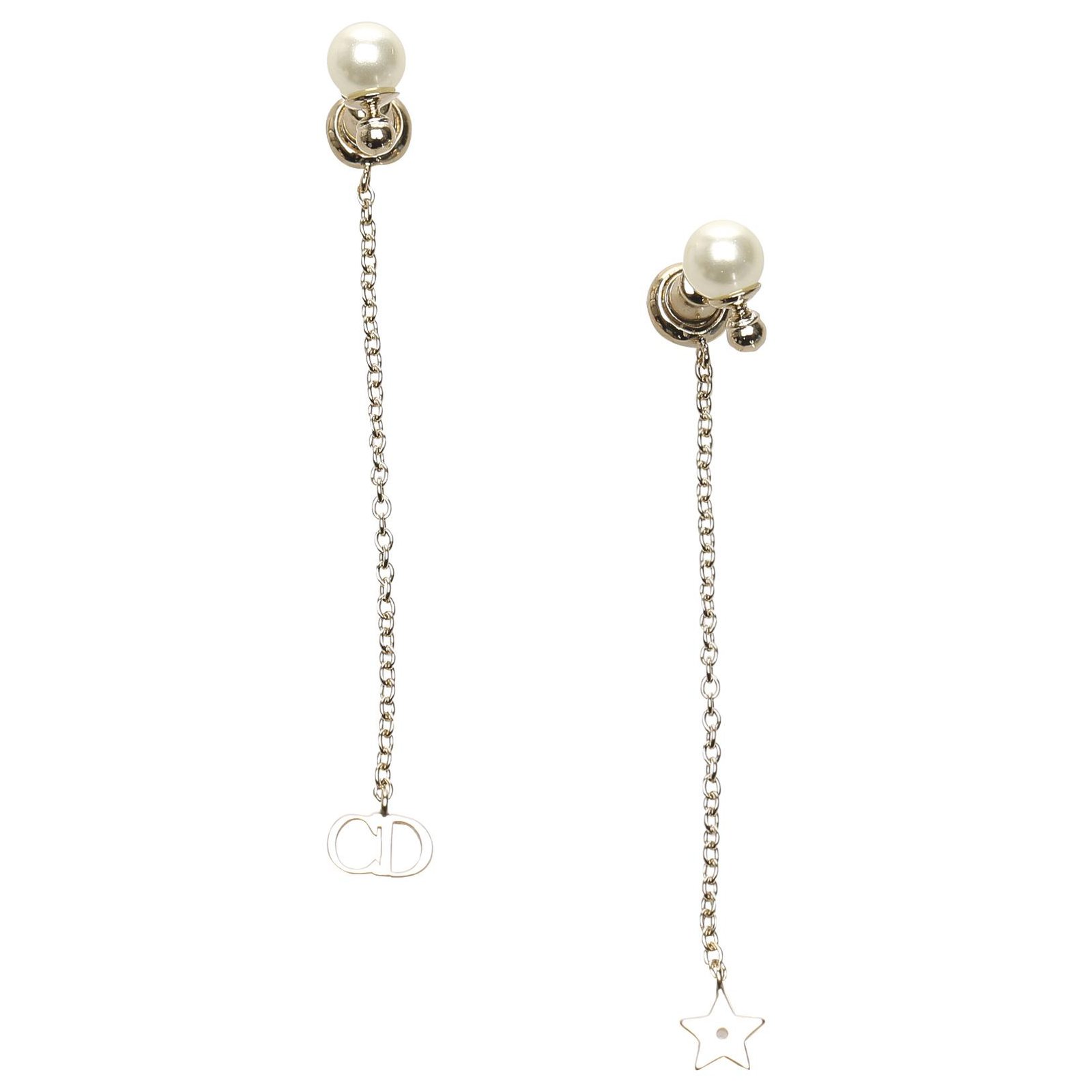 dior pearl drop earrings