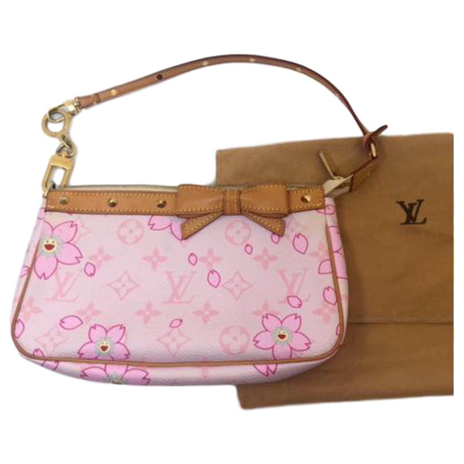 Louis Vuitton Sac pochette Takashi Murakami Pink Leather ref.225792 - Joli  Closet