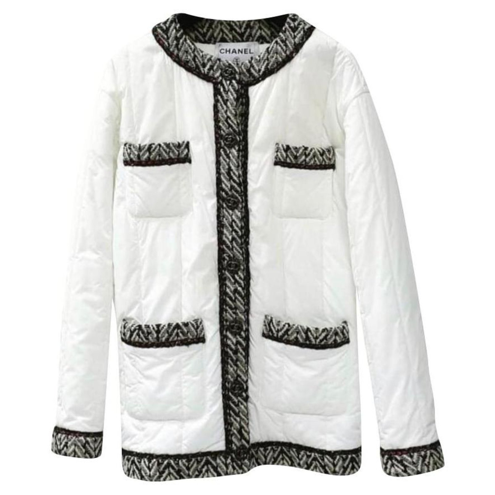 Chanel black and white tweed jacket 44 ref.612864 - Joli Closet