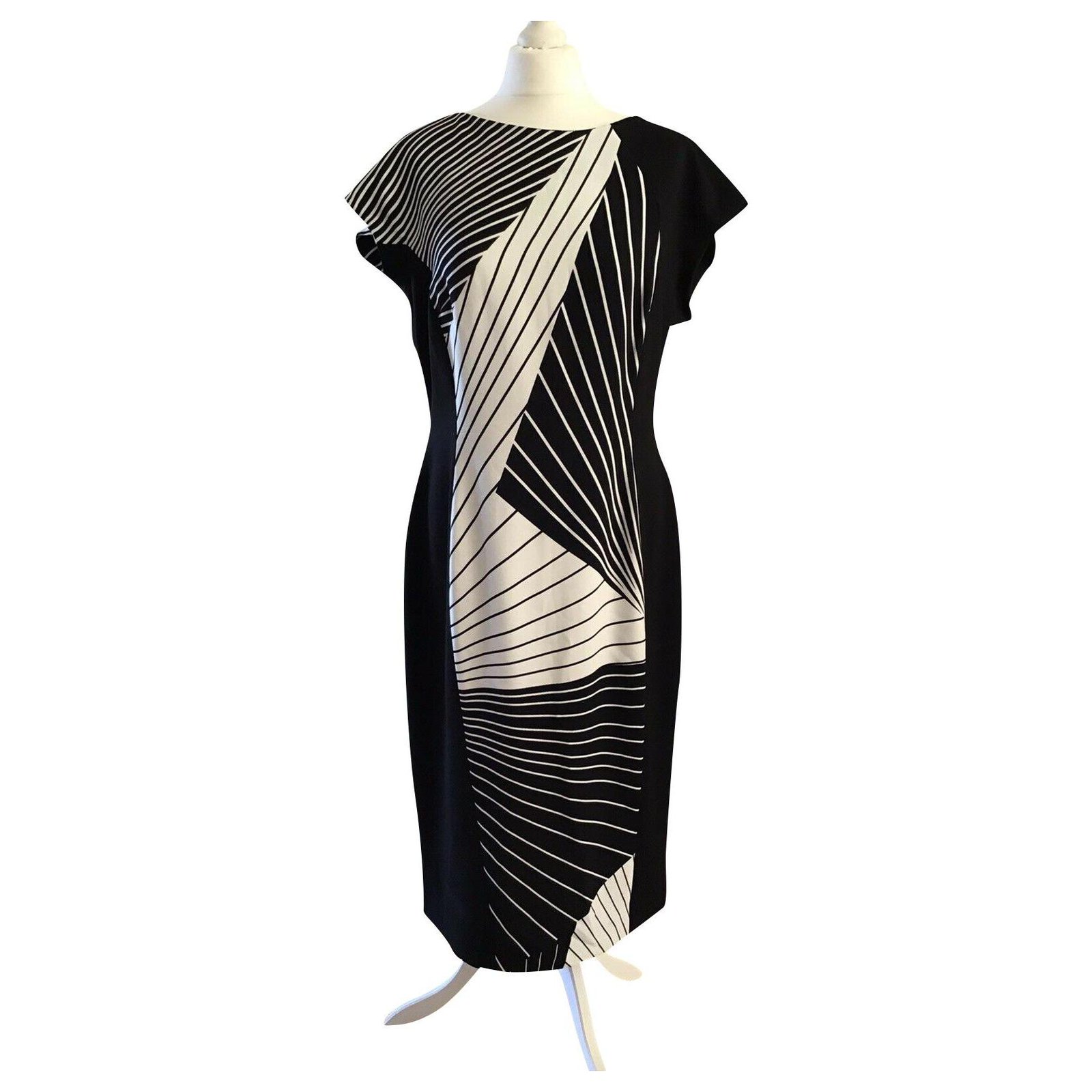 escada black and white dress