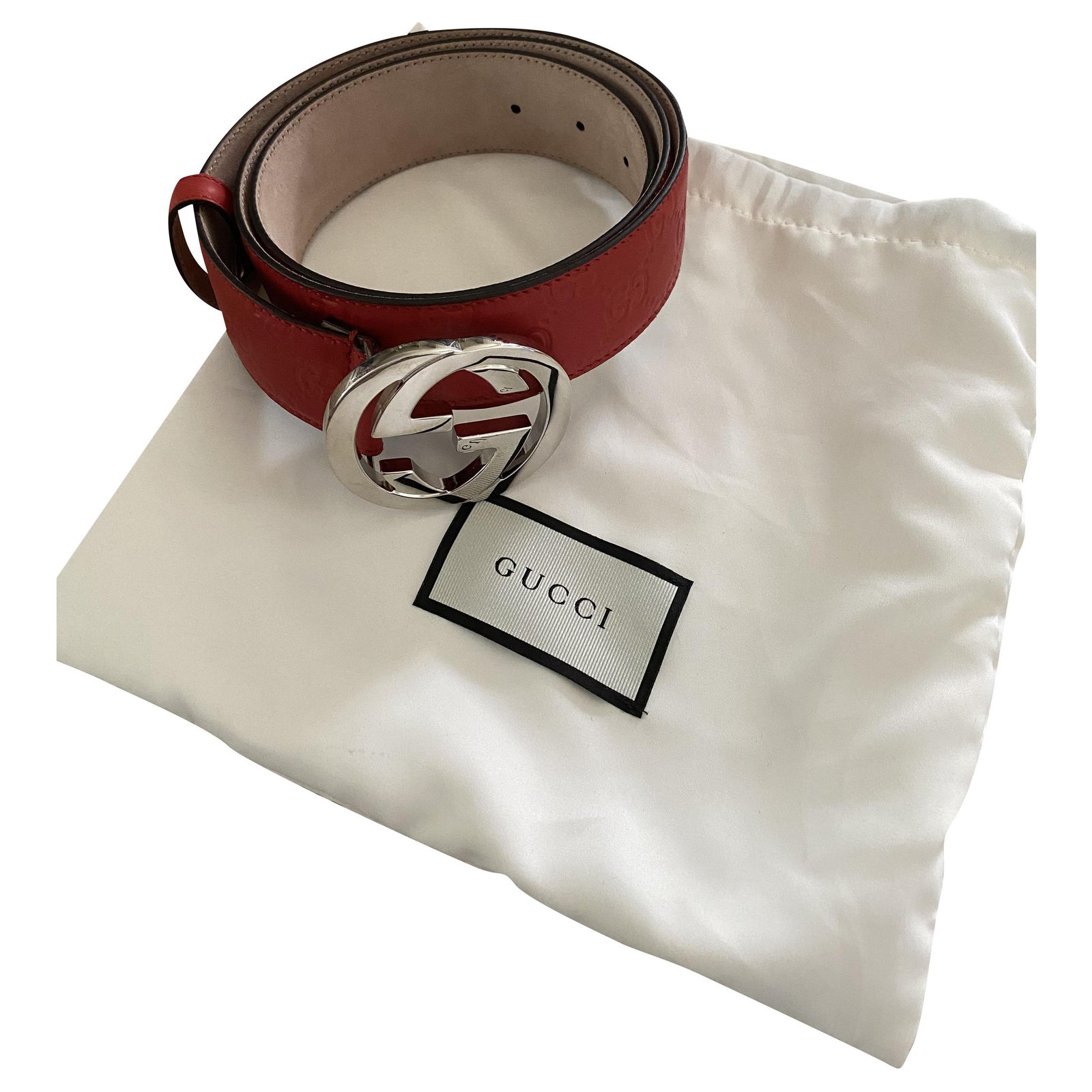 red gucci signature belt