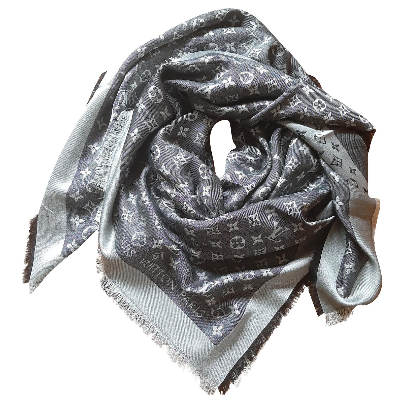 Louis Vuitton Monogram Denim Shawl, Black